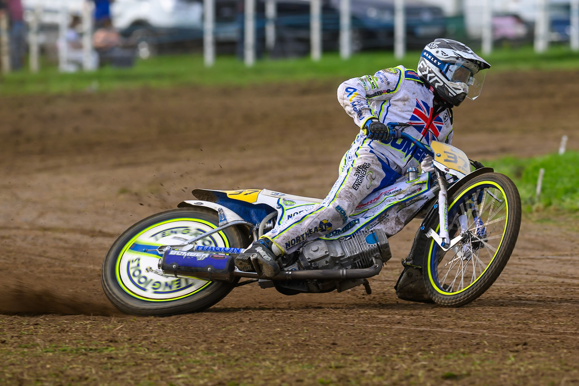 British Masters (Solos): Chris Harris (37) during the British Masters Grasstrack Championship at Lower Marsh Farm, Much Hoole, Preston in Lancashire, England on Sunday 13th September 2026. (Photo: Ian Charles | MI News)