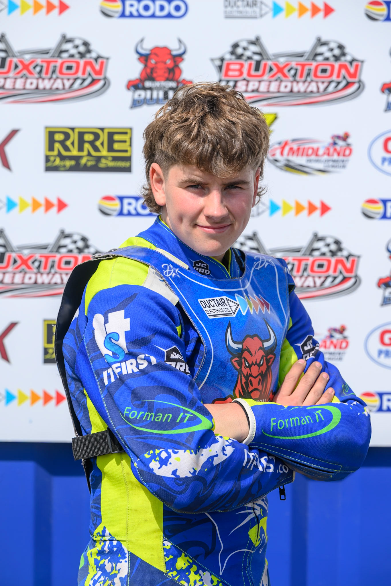 Will Boraston of Buxton Bulls during the WSRA National Development League match between Buxton Bulls and King's Lynn Young Stars at Hi-Edge Speedway, Buxton on Sunday 9th August 2026. (Photo: Ian Charles | MI News)