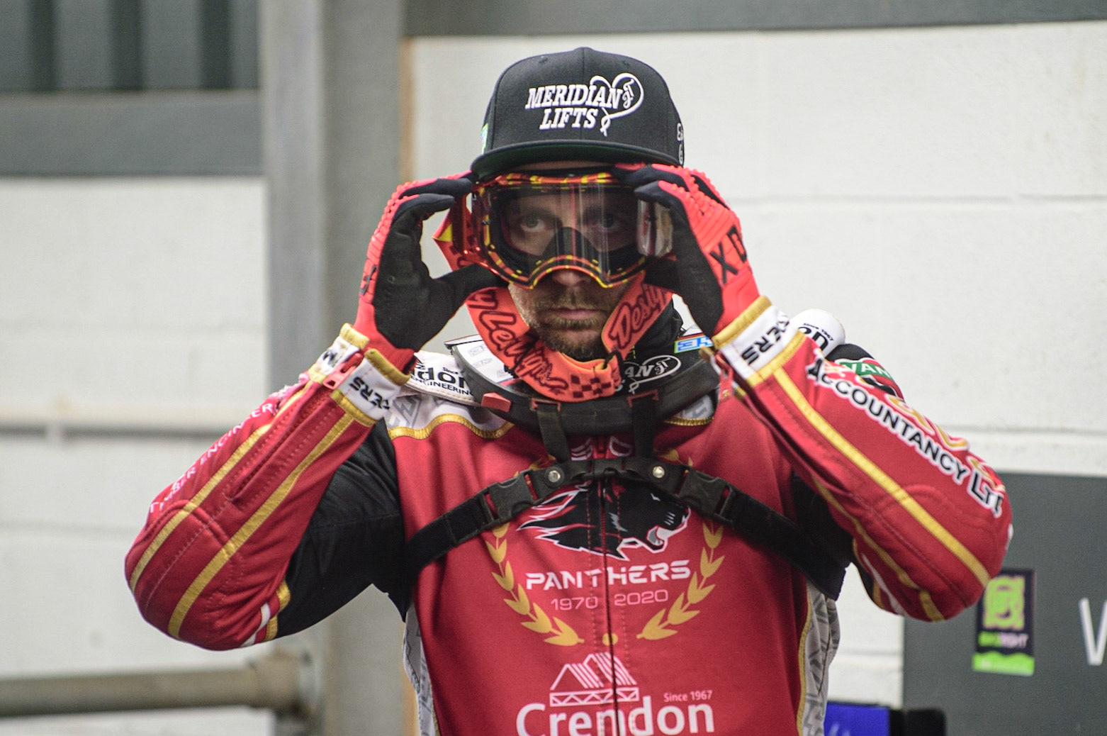 MANCHESTER, UK. OCT 11TH  Hans Andersen  prepares to race during the SGB Premiership Grand Final 1st Leg between Belle Vue Aces and Peterborough Panthers at the National Speedway Stadium, Manchester on Monday 11th October 2021. (Credit: Ian Charles | MI News)