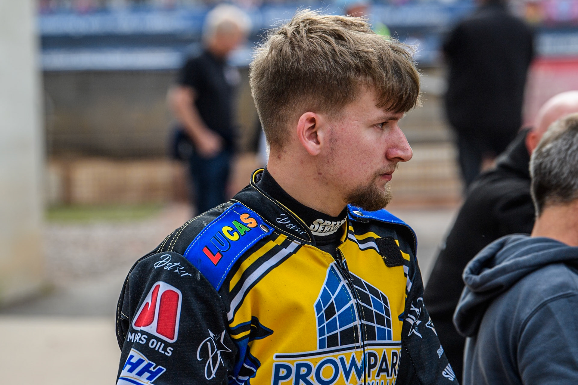 Sheffield Tigers' Guest Rider Joe Thompson during the Rowe Motor Oil Premiership match between Belle Vue Aces and Sheffield Tigers at the National Speedway Stadium, Manchester on Monday 26th August 2024. (Photo: Ian Charles | MI News)