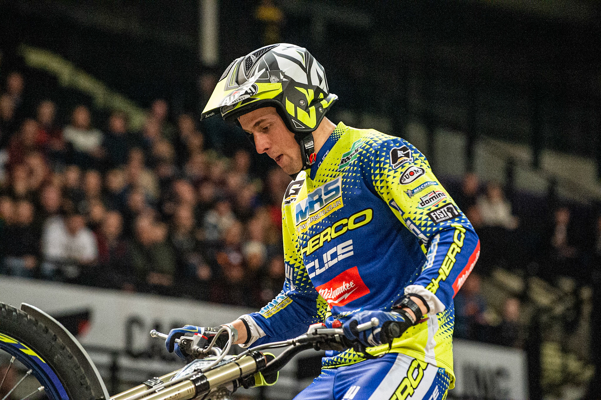 SHEFFIELD, ENGLAND  - DECEMBER 28TH  Jack Peace, UK (Sherco) during the 25th Anniversary Sheffield Indoor Trial at the FlyDSA Arena, Sheffield on Saturday 28th December 2019. (Credit: Ian Charles | MI News)