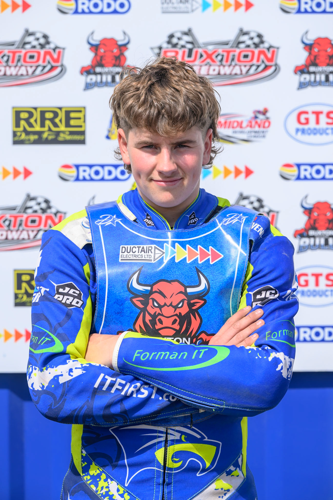 Will Boraston of Buxton Bulls during the WSRA National Development League match between Buxton Bulls and King's Lynn Young Stars at Hi-Edge Speedway, Buxton on Sunday 9th August 2026. (Photo: Ian Charles | MI News)