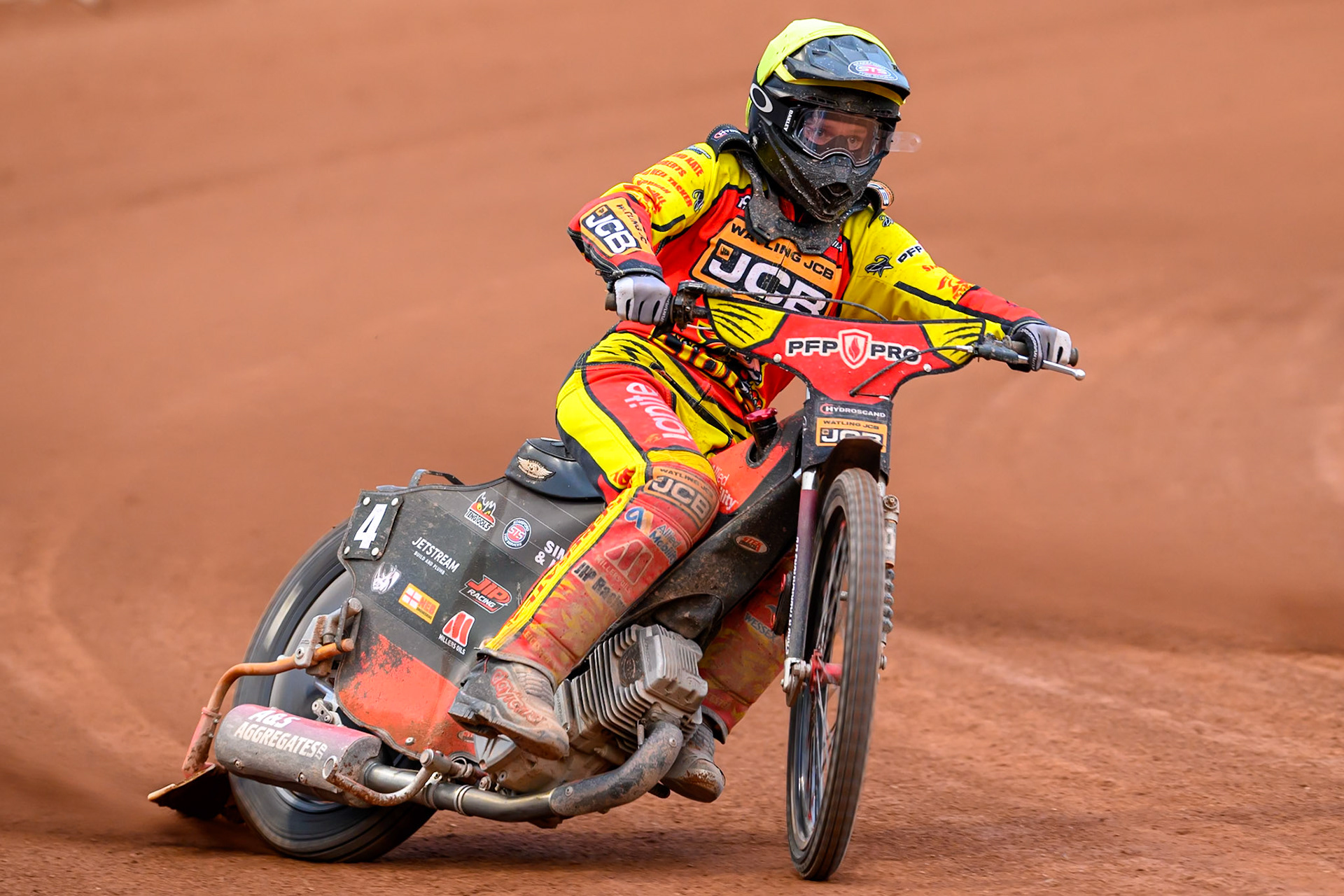 Dan Thompson of Leicester Lions in action during the Rowe Motor Oil Premiership match between Belle Vue Aces and Leicester Lions at the National Speedway Stadium, Manchester on Monday 3rd August 2026. (Photo: Ian Charles | MI News)