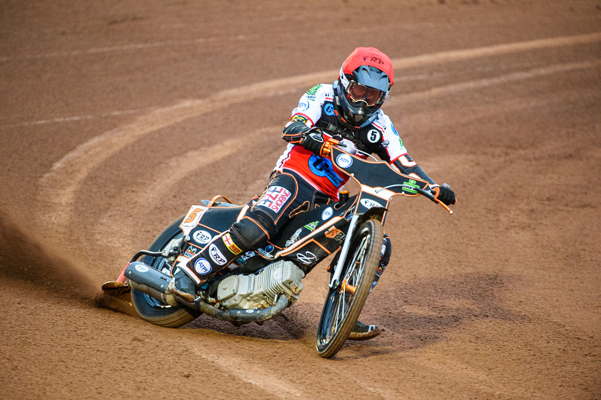 MANCHESTER, UK. AUGUST 20TH  Jack Smith  leads his opening heat during the National Development League match between Belle Vue Aces and Armadale Devils at the National Speedway Stadium, Manchester on Friday 20th August 2021. (Credit: Ian Charles | MI News)