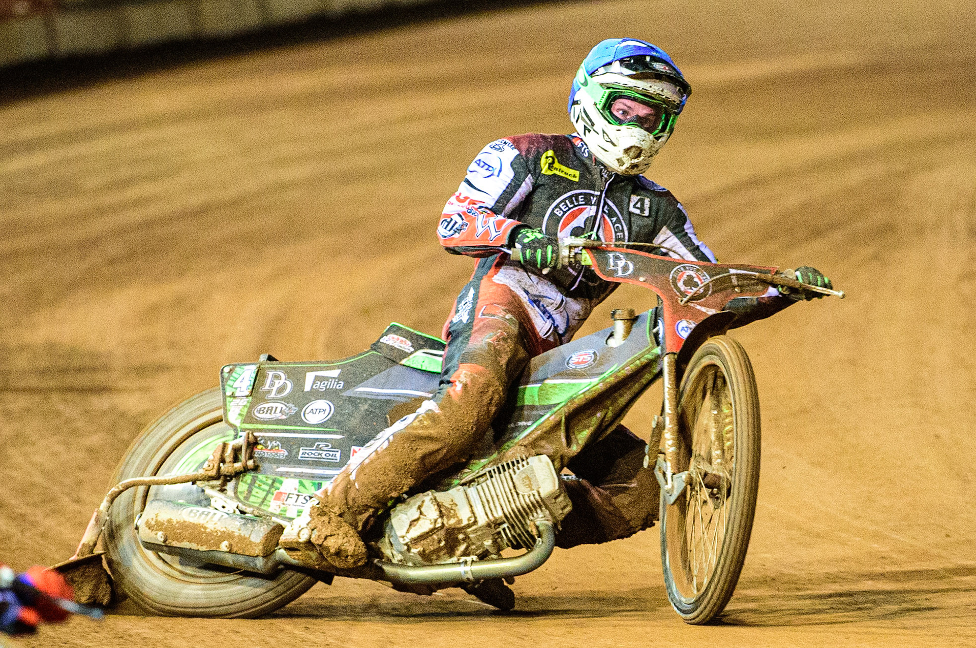 Charles Wright  in action  for Belle Vue ATPI Aces  during the SGB Premiership Grand Final 1st leg between Belle Vue Aces and Sheffield Tigers at the National Speedway Stadium, Manchester on Monday 10th October 2022. (Credit: Ian Charles | MI News)