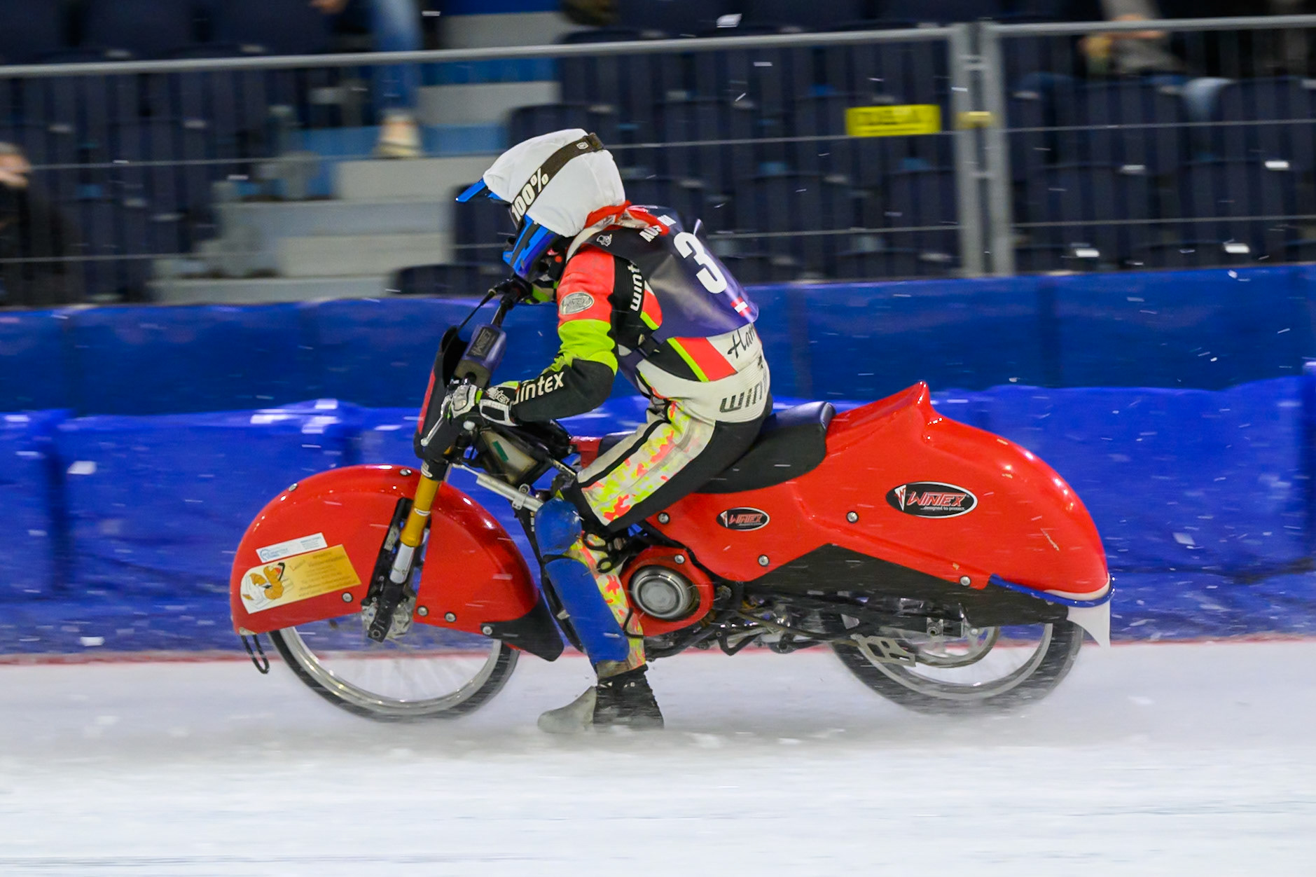 Harald Simon (3) of Austria  in action during the FIM Ice Speedway Of Nations at Ice Rink Thialf, Heerenveen on Sunday 12th April 2026. (Photo: Ian Charles | MI News)