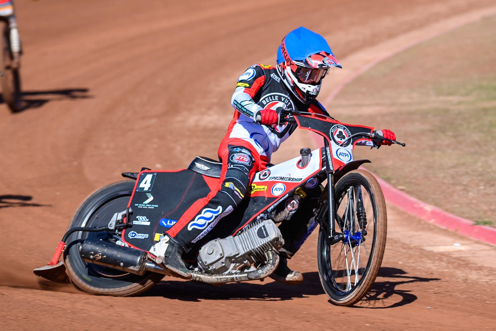 Zach Cook of Belle Vue Aces  in action during the Knockout Cup Northern Section match between Belle Vue Aces and Leicester Lions at the National Speedway Stadium, Manchester on Monday 6th April 2026. (Photo: Ian Charles | MI News)