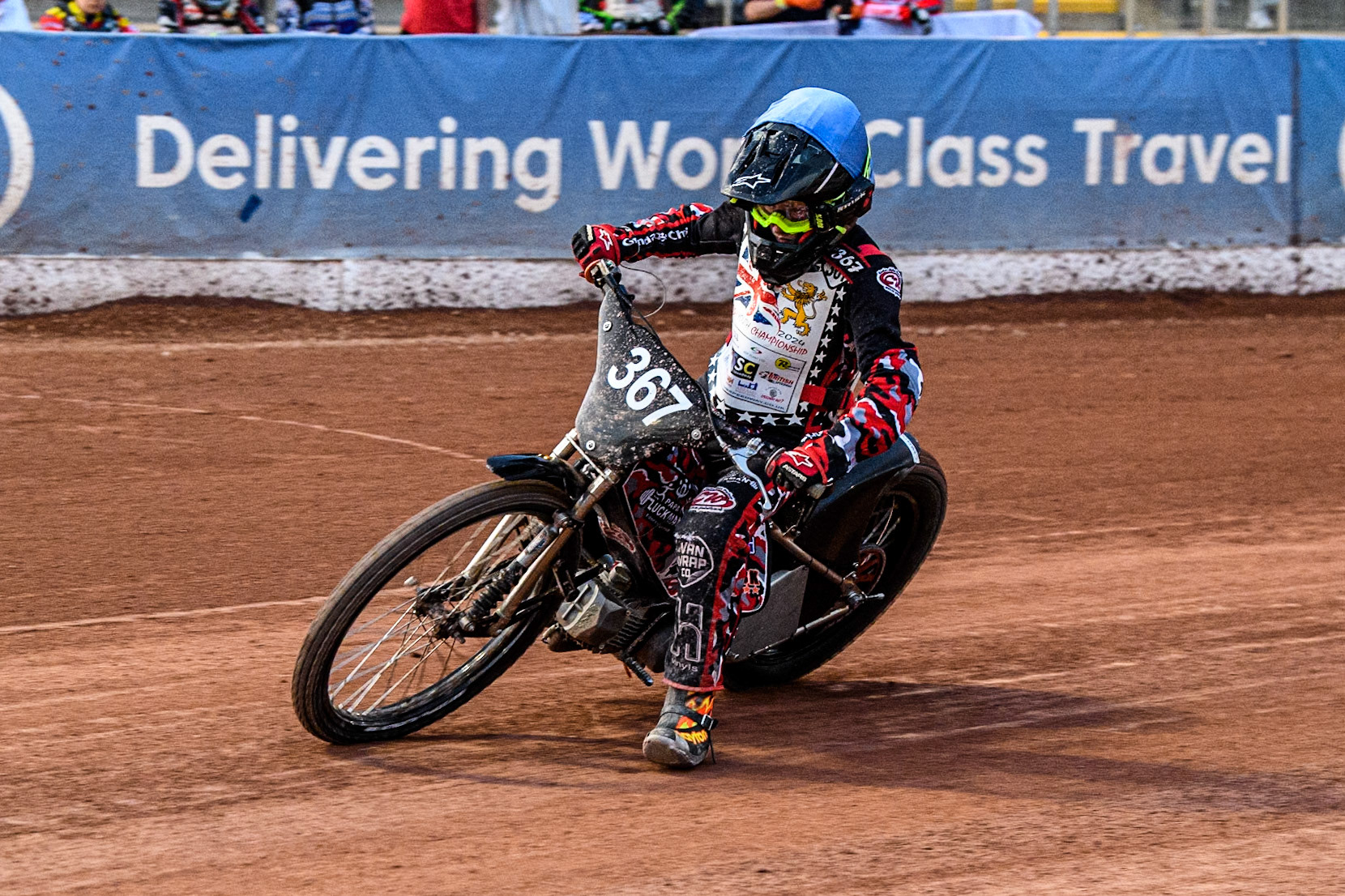 Charlie Luckman (125cc) in action during the British Youth 250cc Championships at the National Speedway Stadium, Manchester on Friday 30th August 2024. (Photo: Ian Charles | MI News)