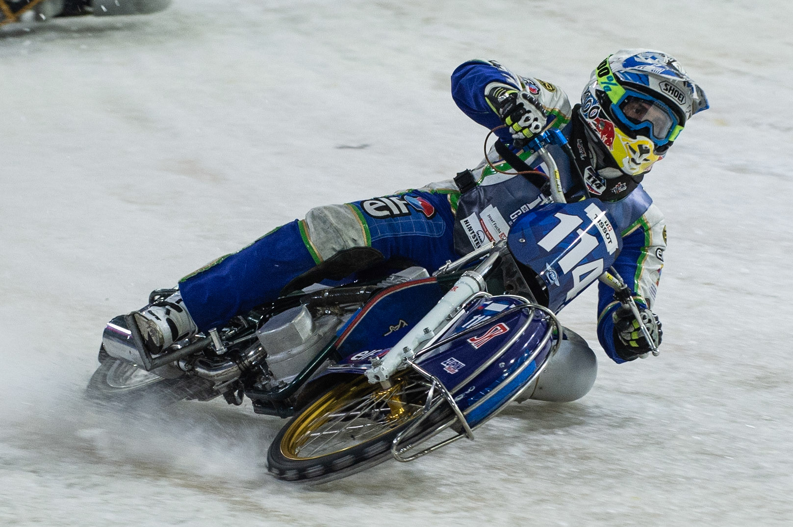 Photo: Ian Charles

Dinar Valeev (114) in action 

FIM Ice Speedway Gladiators World Championship, Event 5.1, Ice Rink Thialf, Heerenveen, Netherlands Saturday  30  March  2019
