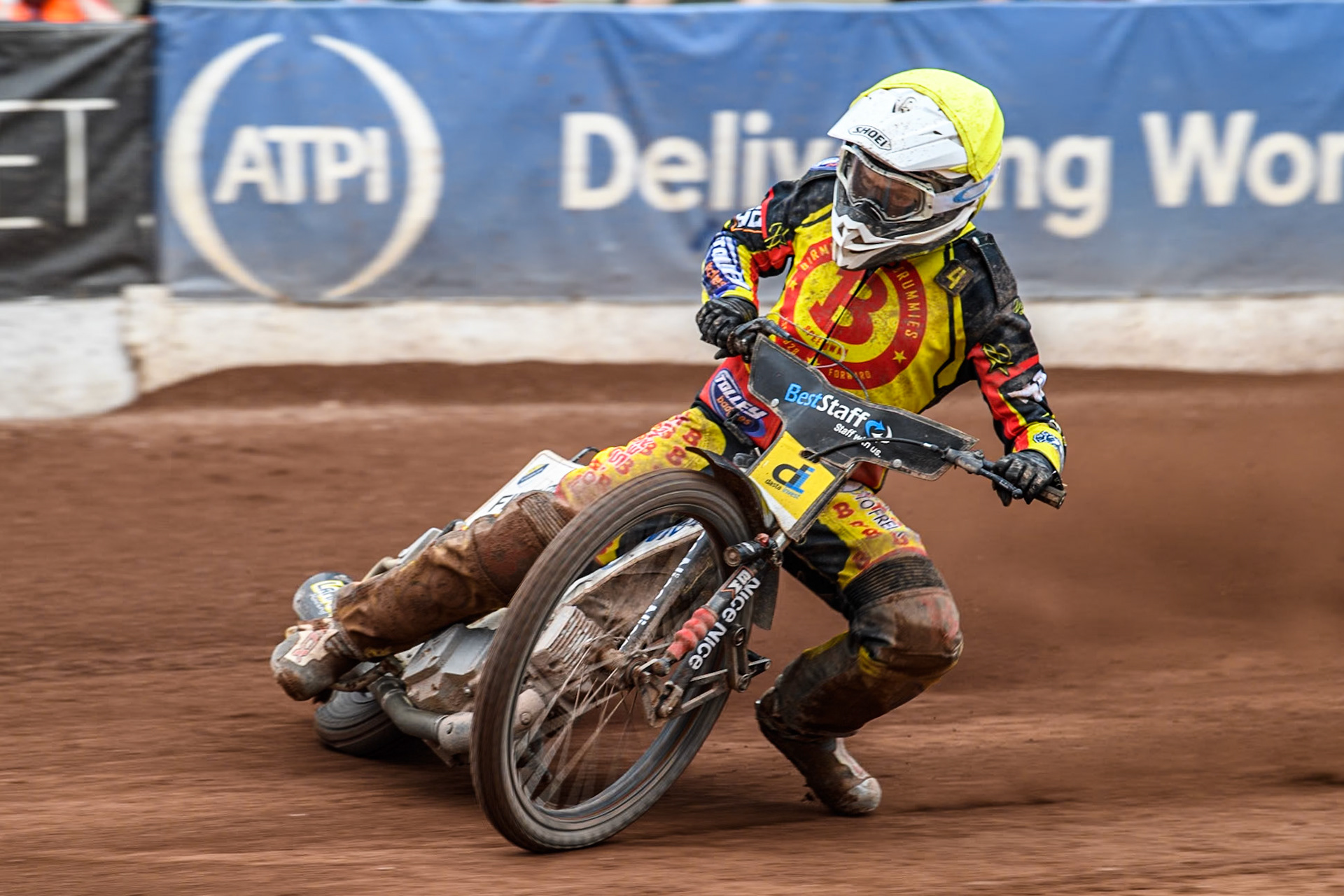 Birmingham Brummies' Wiktor Lampart  in action during the Rowe Motor Oil Premiership match between Belle Vue Aces and Birmingham Brummies at the National Speedway Stadium, Manchester on Monday 6th May 2024. (Photo: Ian Charles | MI News)