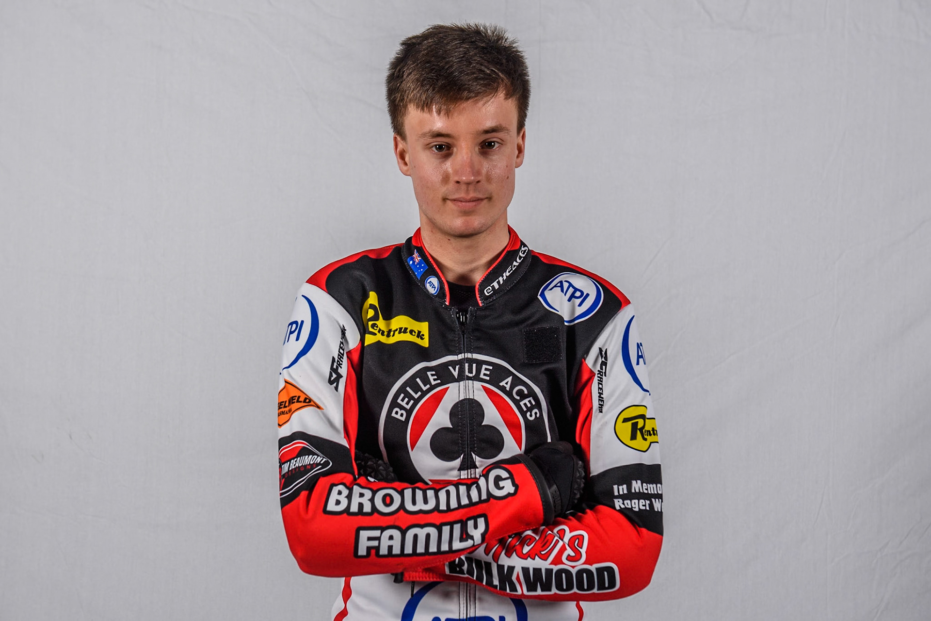 Belle Vue Aces' rider Connor Bailey during the Belle Vue Aces Media Day at the National Speedway Stadium, Manchester on Monday 11th March 2024. (Photo: Ian Charles | MI News)