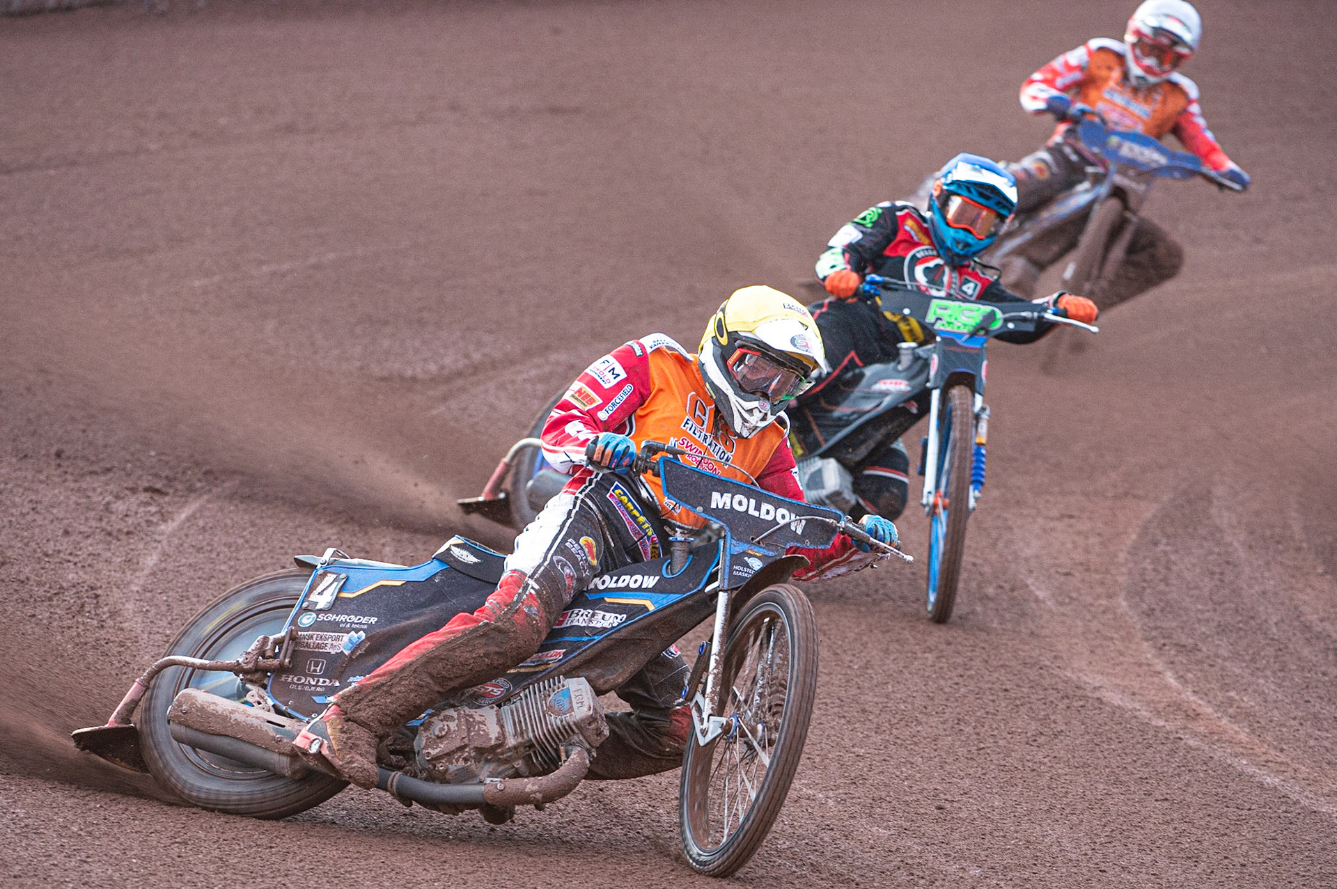 Photo by Ian Charles

Rasmus Jensen  (Yellow) leads Dimitri Bergé  (Blue) and Tobias Musielak  (White)


Belle Vue Aces v Swindon Robins, British Speedway Premiership, Belle Vue National Speedway Stadium, Manchester, Monday 12  August  2019