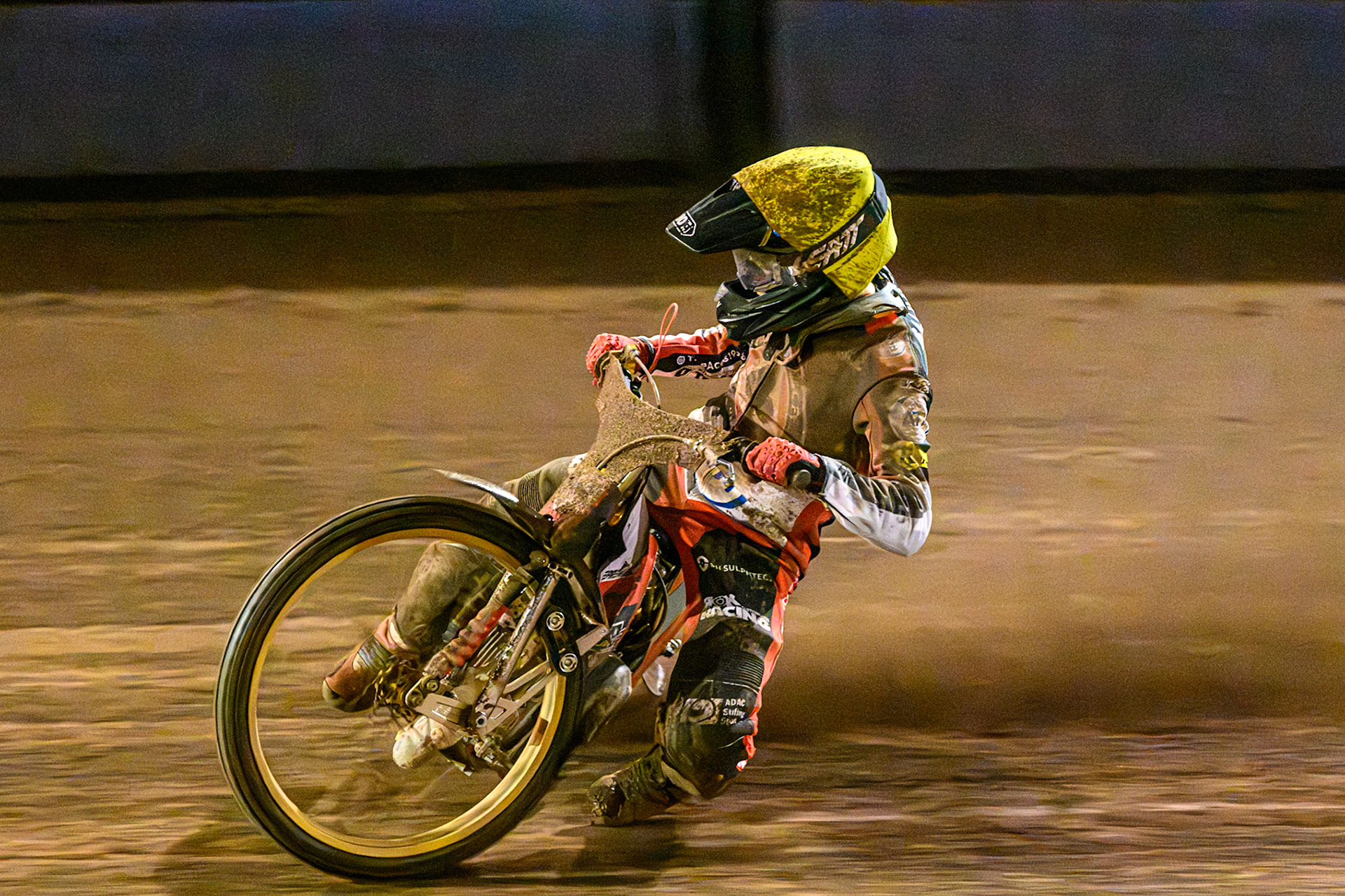 Norick Blodorn of Belle Vue Aces in action during the Rowe Motor Oil Premiership Grand Final 1st Leg match between Sheffield Tigers and Belle Vue Aces at Owlerton Stadium, Sheffield on Monday 12th October 2026. (Photo: Ian Charles | MI News)