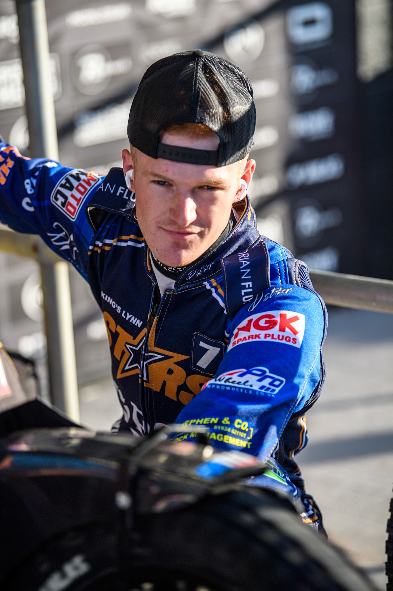 Kings Lynn Stars' Anders Rowe during the Rowe Motor Oil Premiership match between Belle Vue Aces and King's Lynn Stars at the National Speedway Stadium, Manchester on Monday 12th August 2024. (Photo: Ian Charles | MI News)