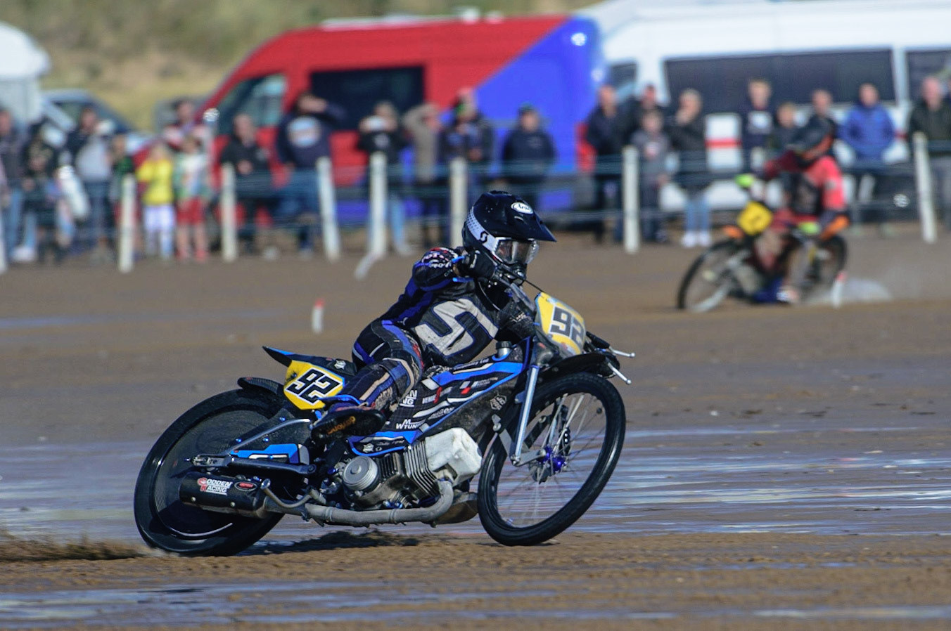 Charley Powell (92) during the Fylde ACU British Sand Racing Masters Championship on  Sunday 2nd October 2022. (Credit: Ian Charles | MI News)