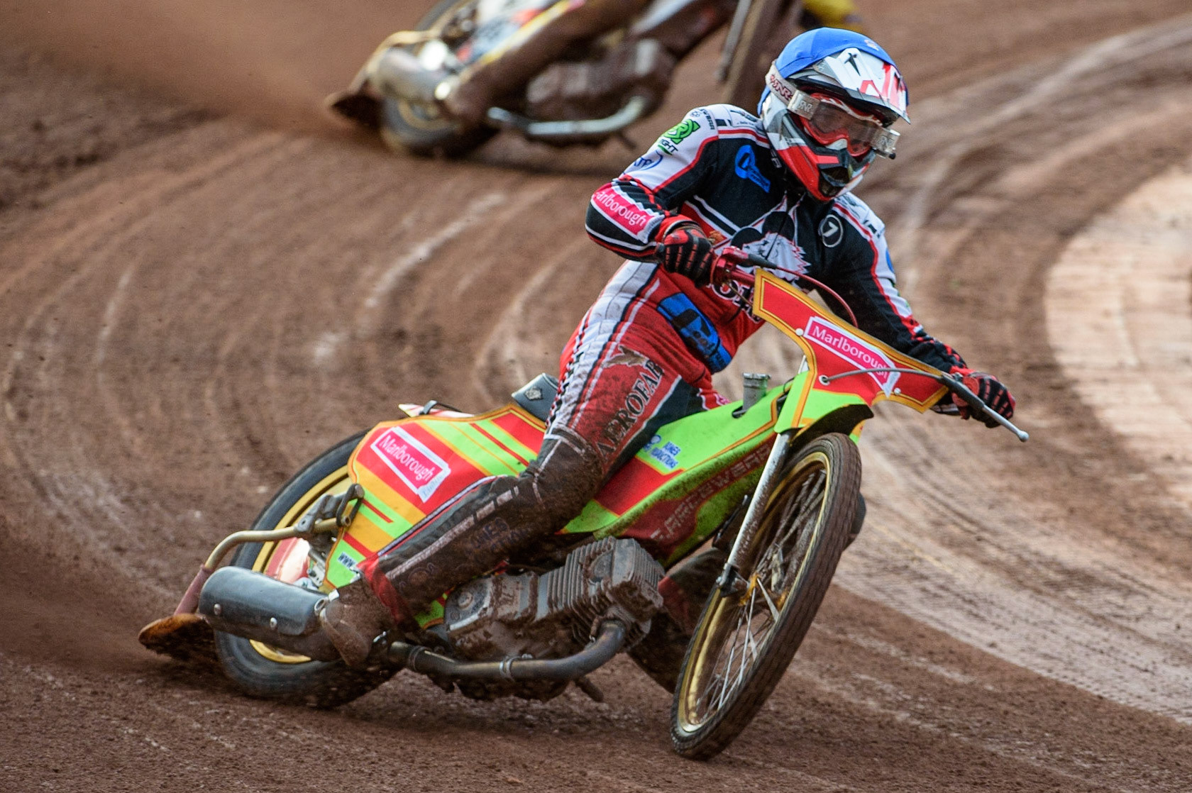 MANCHESTER, UK. JULY 29TH   Ben Woodhull  in action  for Belle Vue Cool Running Colts  during the National Development League match between Belle Vue Colts and Leicester Lion Cubs at the National Speedway Stadium, Manchester on Thursday 29th July 2021. (Credit: Ian Charles | MI News)