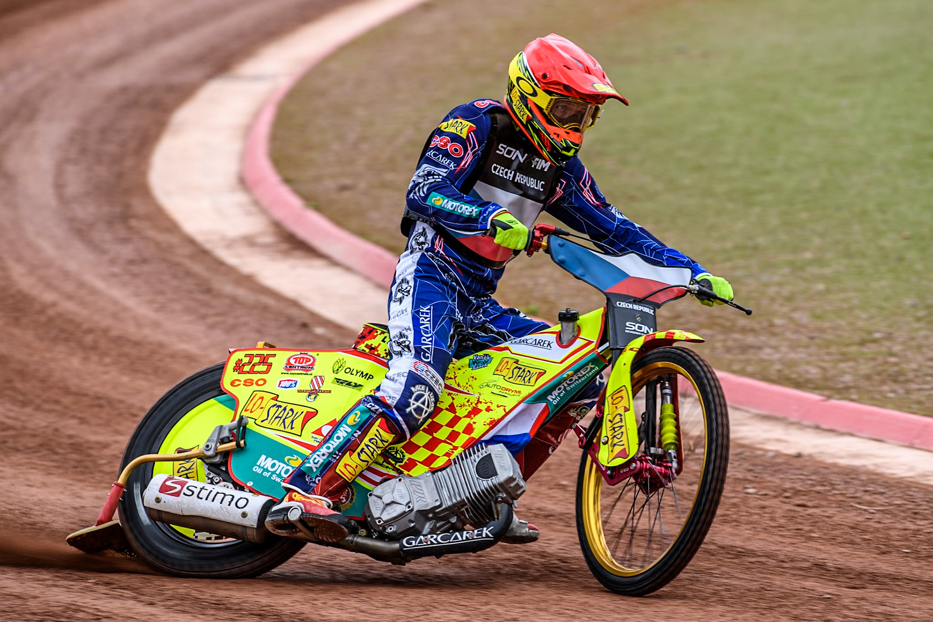 Vaclav Milik of The Czech Republic practicesduring the Monster Energy FIM Speedway of Nation Semi Final 2 at the National Speedway Stadium, Manchester on Wednesday 10th July 2024. (Photo: Ian Charles | MI News)