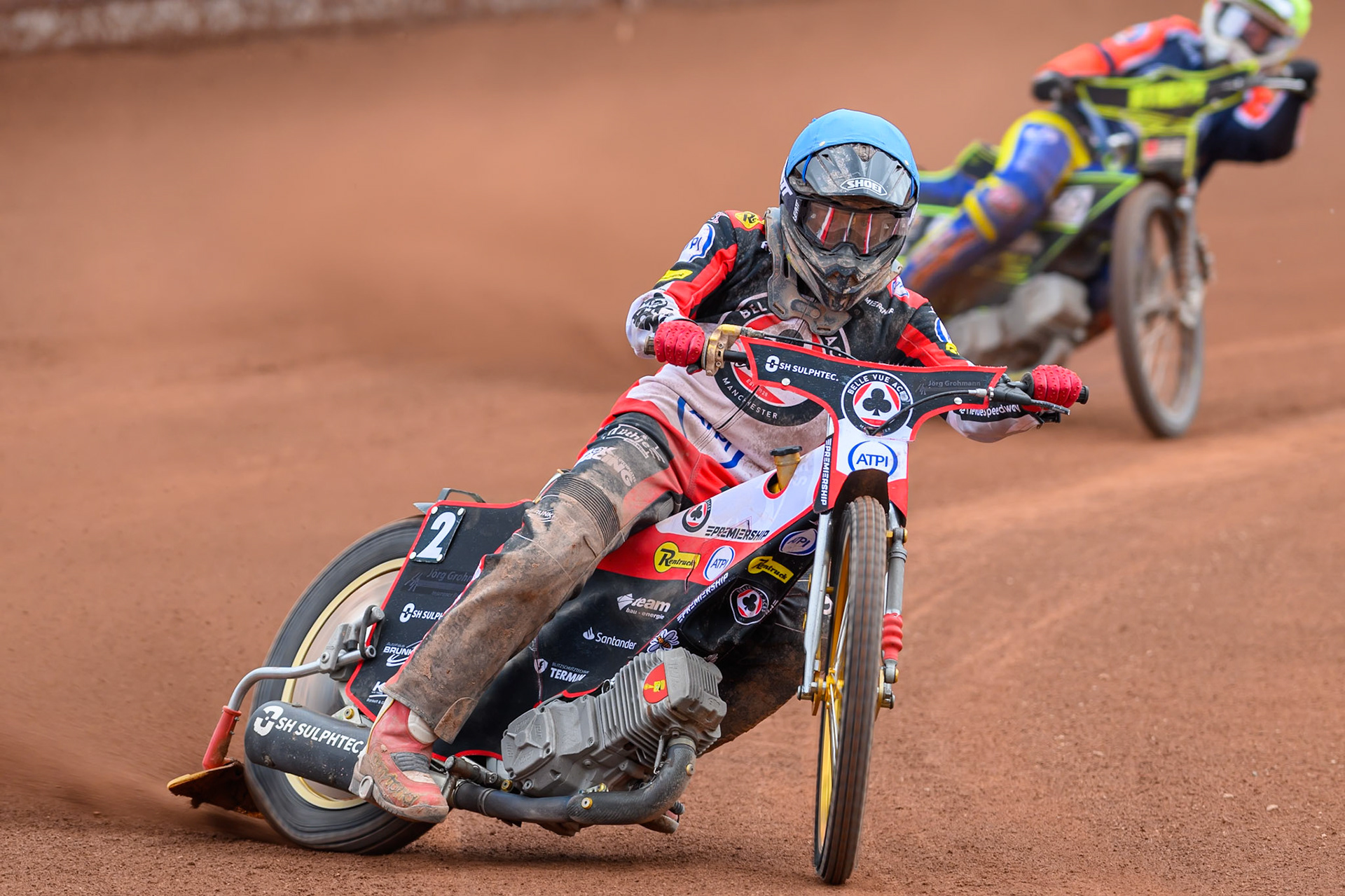 Norick Blödorn of Belle Vue Aces in action during the Rowe Motor Oil Premiership match between Belle Vue Aces and Northampton Foxes at the National Speedway Stadium, Manchester on Monday 4th May 2026. (Photo: Ian Charles | MI News)