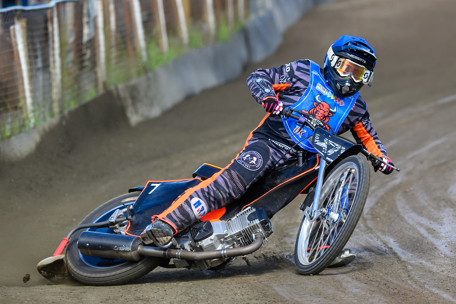Jack Roberts of Buxton Bulls in action during the WSRA National Development League match between Buxton Bulls and Edinburgh Monarchs Academy at Hi-Edge Speedway, Buxton on Sunday 14th June 2026. (Photo: Ian Charles | MI News)