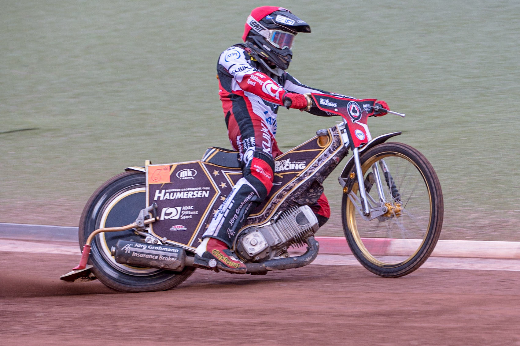 MANCHESTER, UK. JUN 13TH Norick Blödorn  in action  for Belle Vue ATPI Aces  during the SGB Premiership match between Belle Vue Aces and Wolverhampton  Wolves at the National Speedway Stadium, Manchester on Monday 13th June 2022. (Credit: Ian Charles | MI News)