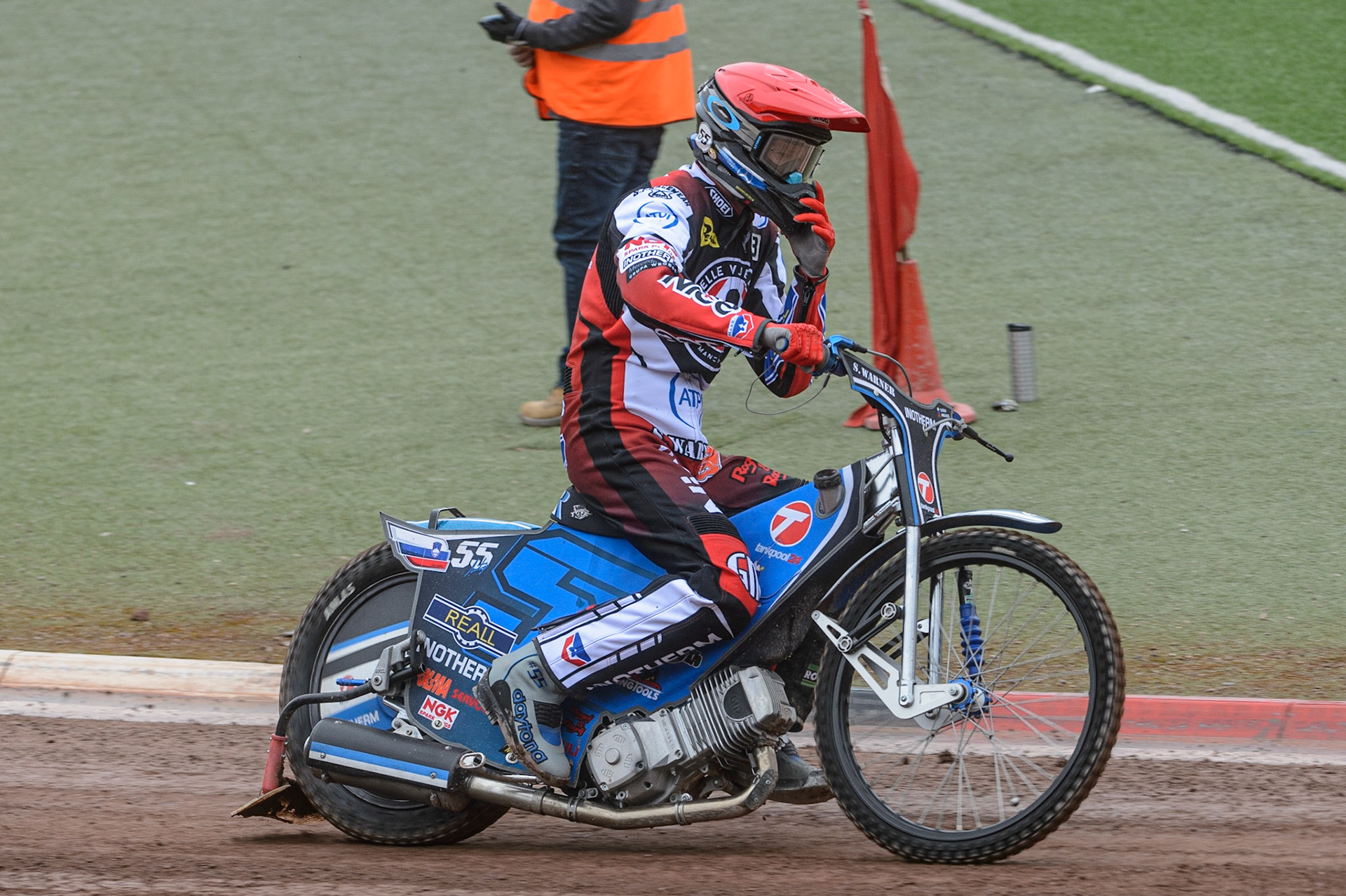 MANCHESTER, UK. MAY 2ND  Matej Žagar   during the SGB Premiership match between Belle Vue Aces and Peterborough at the National Speedway Stadium, Manchester on Monday 2nd May 2022. (Credit: Ian Charles | MI News)