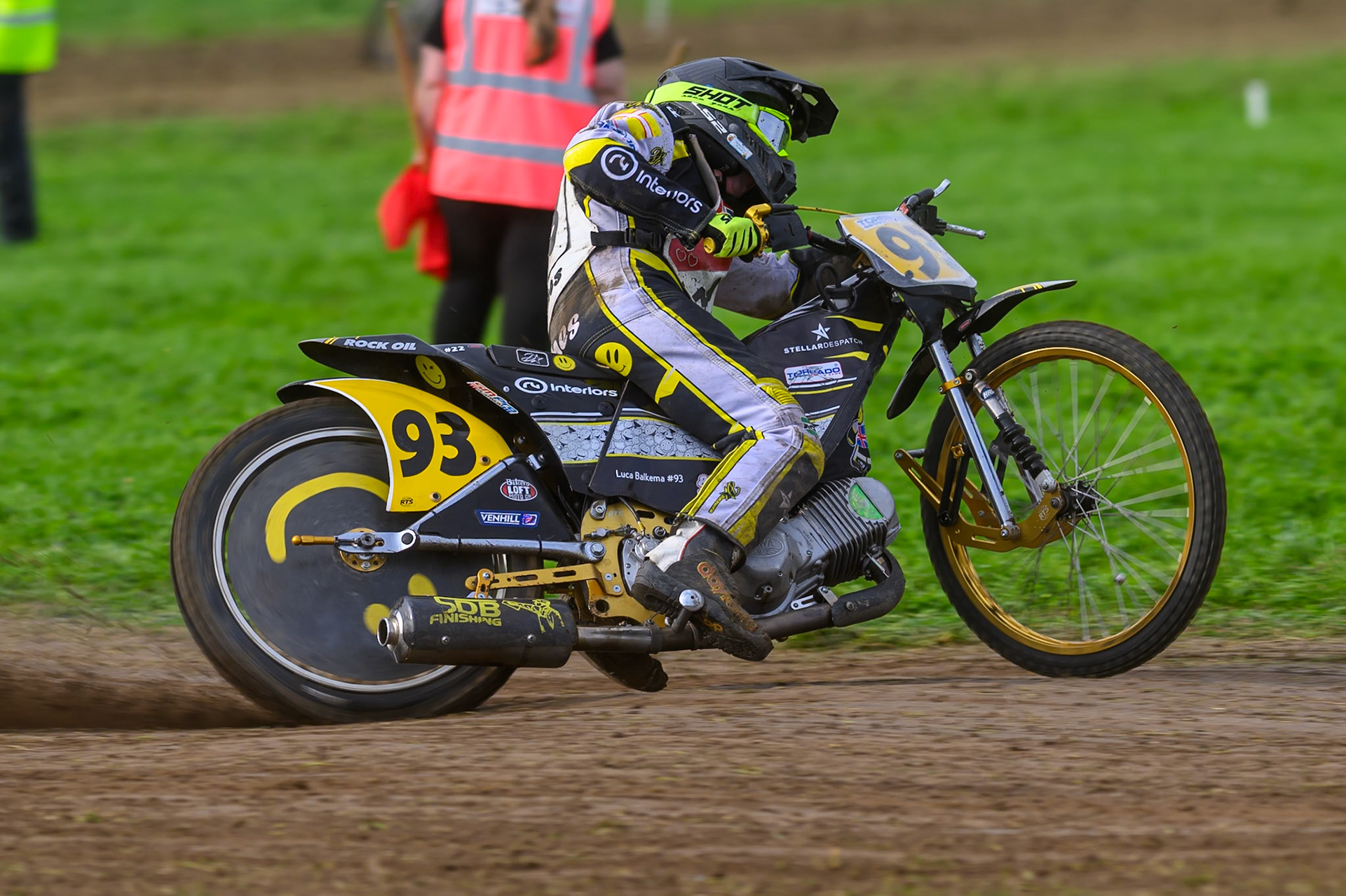British Masters (Solos): James Shanes (93) during the British Masters Grasstrack Championship at Lower Marsh Farm, Much Hoole, Preston in Lancashire, England on Sunday 13th September 2026. (Photo: Ian Charles | MI News)