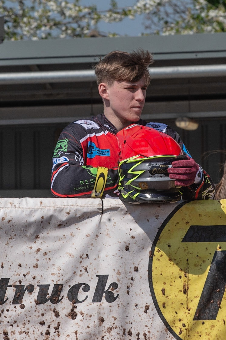 Photo: Ian Charles

Kyle Bickley watches the track prep

Belle Vue Colts v Stoke Potters, National League, Belle Vue National Speedway Stadium, Manchester, Friday 19  April  2019