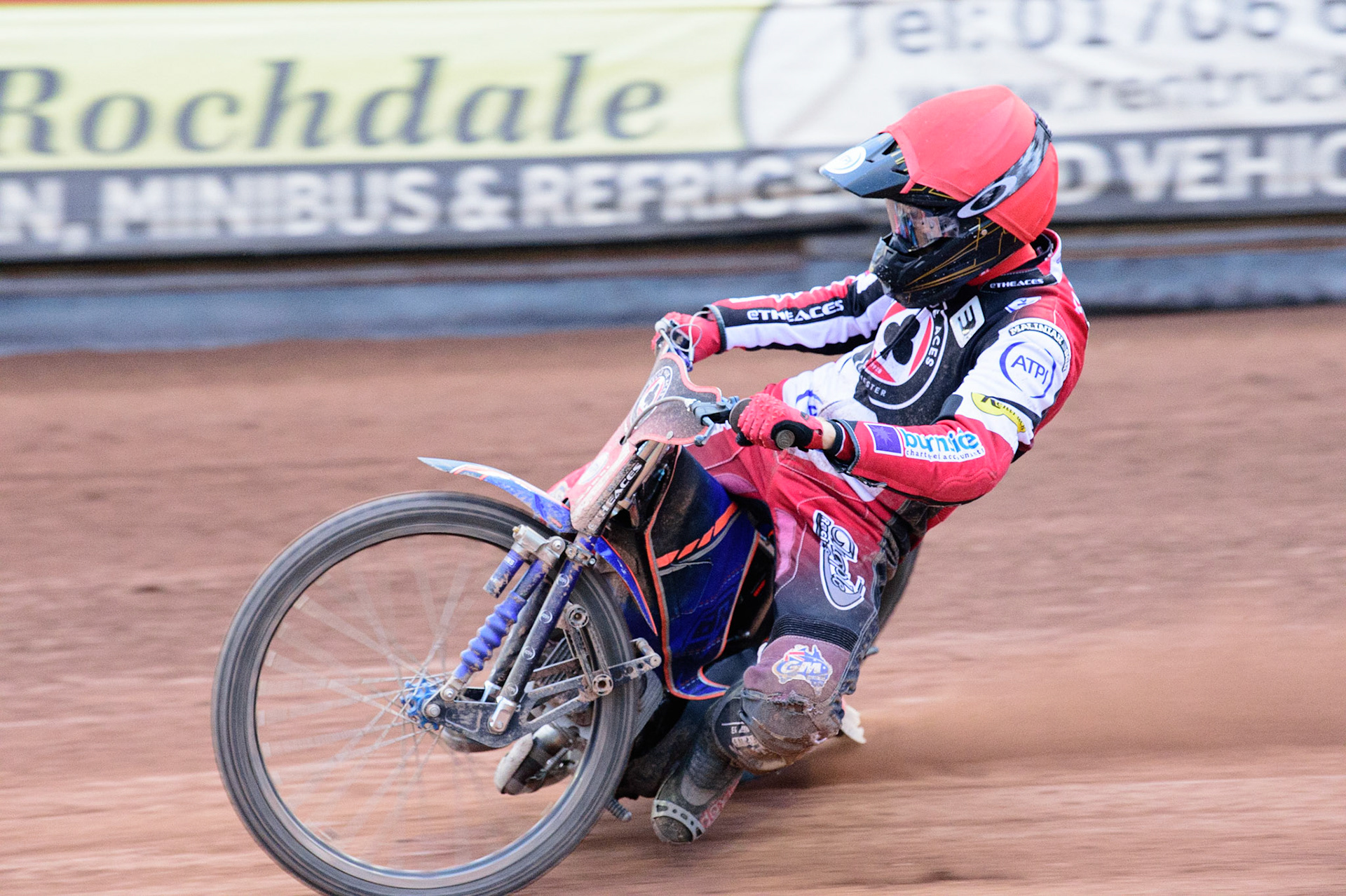 MANCHESTER, UK. JUL 5TH  Brady Kurtz  in action  for Belle Vue ATPI Aces   during the SGB Premiership match between Belle Vue Aces and Sheffield Tigers at the National Speedway Stadium, Manchester on Tuesday 5th July 2022. (Credit: Ian Charles | MI News)