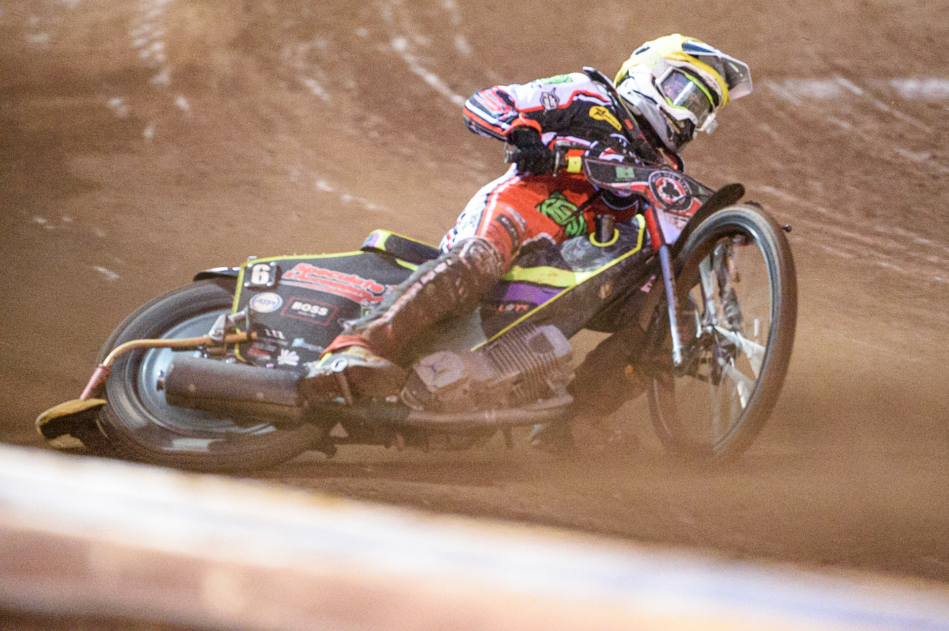 SHEFFIELD, UK. AUG 2NDTom Brennan  slides off on the final bend during the SGB Premiership match between Sheffield Tigers and Belle Vue Aces at Owlerton Stadium, Sheffield on Thursday 2nd September 2021. (Credit: Ian Charles | MI News)