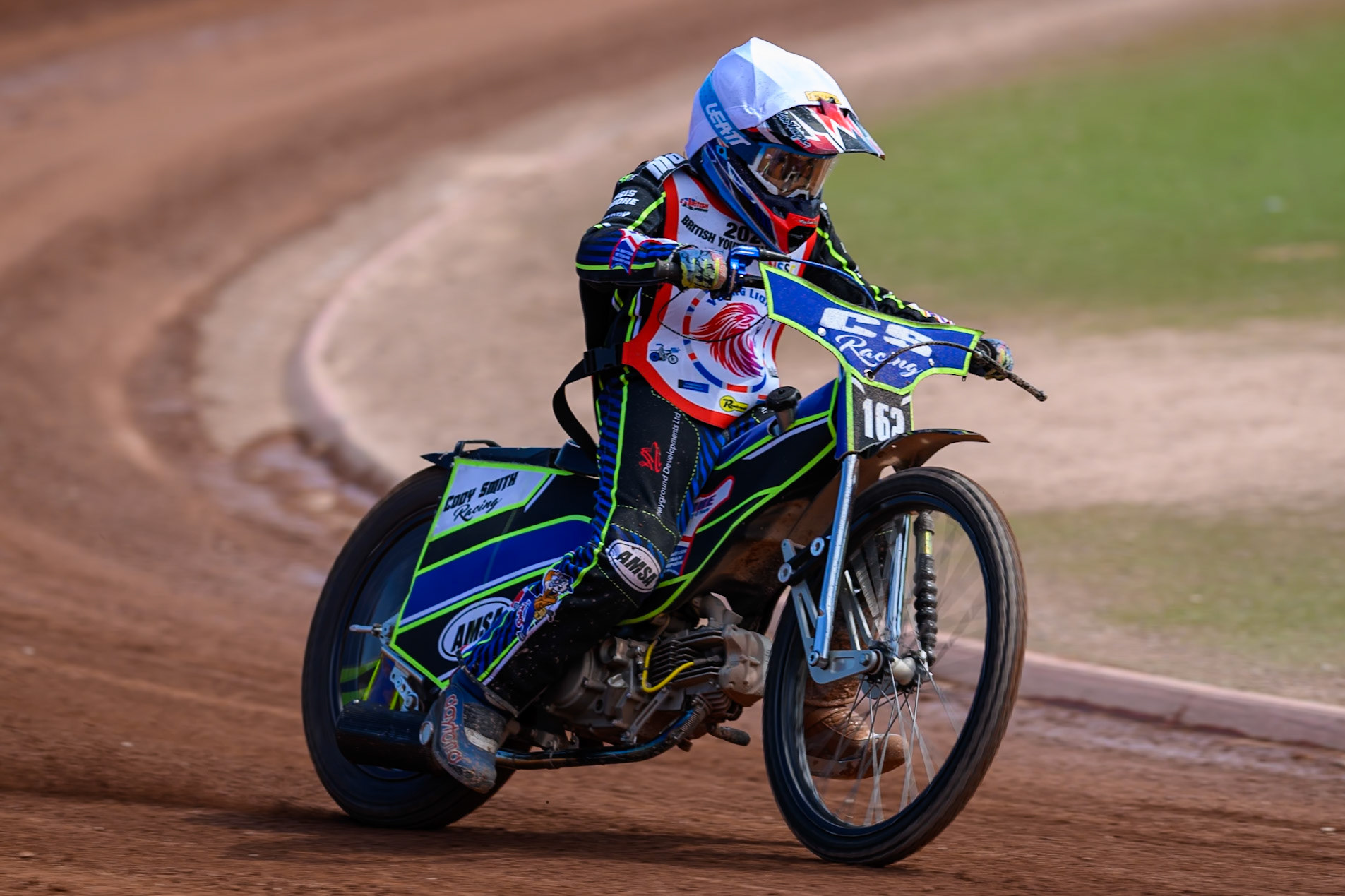 125cc SUPPORT CLASS Cody Smith (162) in action during the British Youth Championship (125cc) at the National Speedway Stadium, Manchester on Sunday 19th July 2026. (Photo: Ian Charles | MI News)