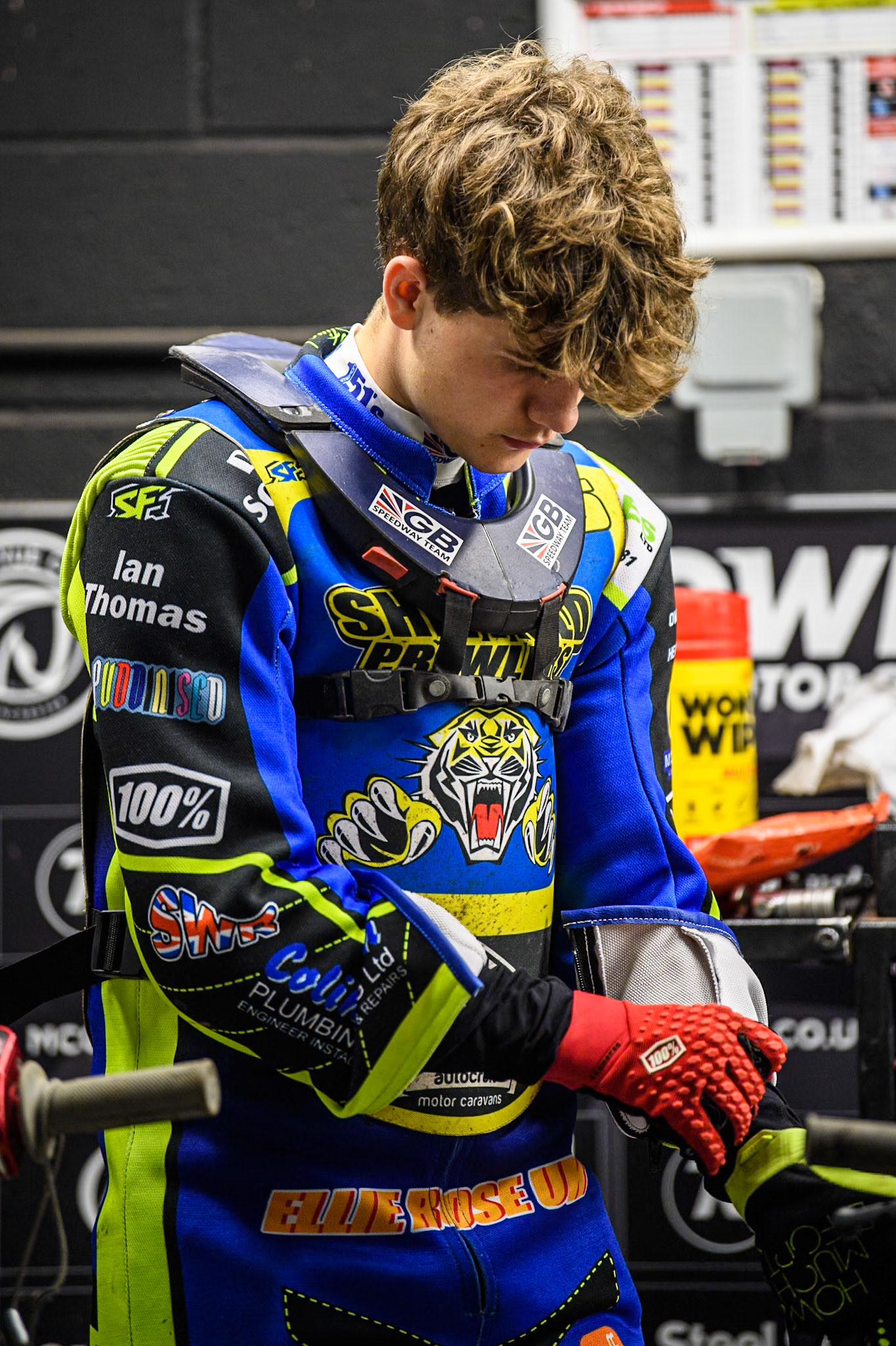 Sheffield Cubs' Luke Harrison during the WSRA National Development League match between Belle Vue Colts and Sheffield Tiger Cubs at the National Speedway Stadium, Manchester on Monday 7th October 2024. (Photo: Ian Charles | MI News)