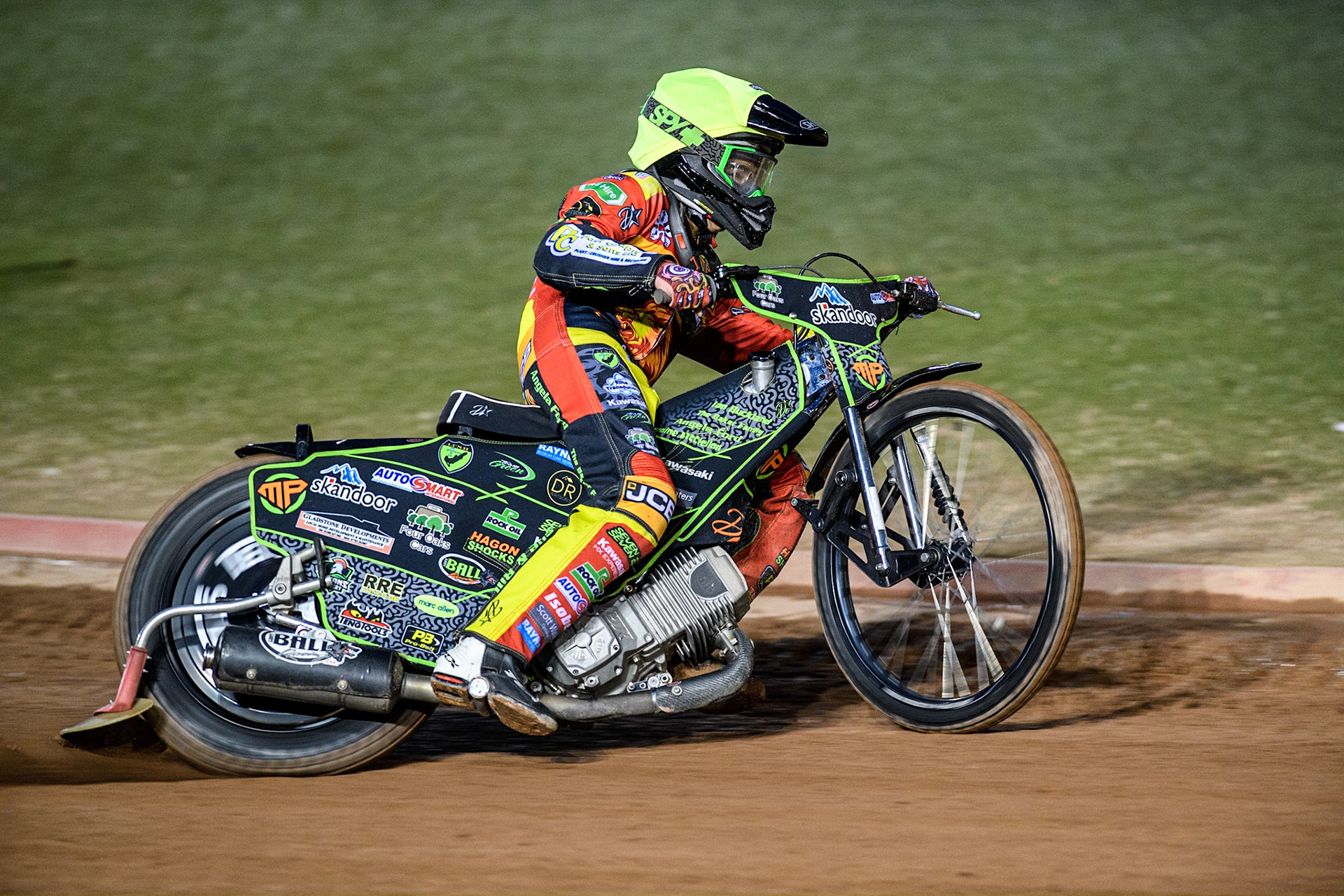 Max Perry in action for Leicester Watling JCB Lion Cubs during the National Development League match between Belle Vue Colts and Leicester Lion Cubs at the National Speedway Stadium, Manchester on Friday 8th September 2023. (Photo: Ian Charles | MI News)