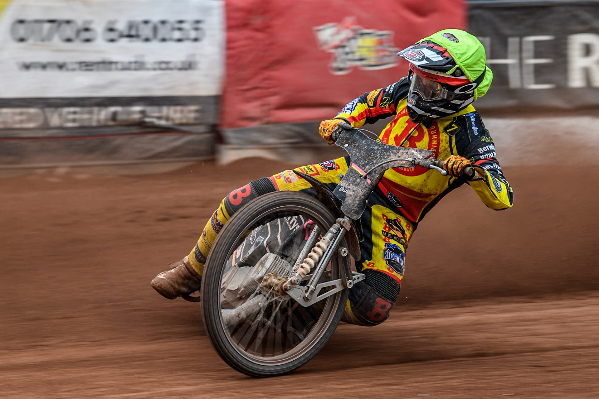 Birmingham Brummies' Leon Flint  in action during the Rowe Motor Oil Premiership match between Belle Vue Aces and Birmingham Brummies at the National Speedway Stadium, Manchester on Monday 6th May 2024. (Photo: Ian Charles | MI News)