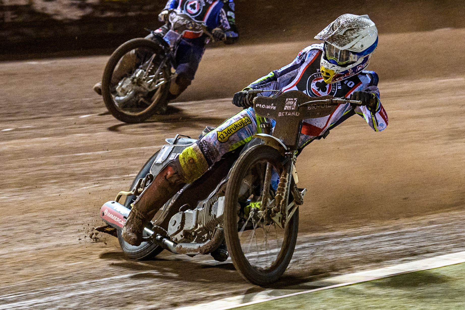 Poland’s Maceij Janowski in action during the Peter Craven Memorial Trophy meeting at the National Speedway Stadium, Manchester on Monday 18th March 2024. (Photo: Ian Charles | MI News)