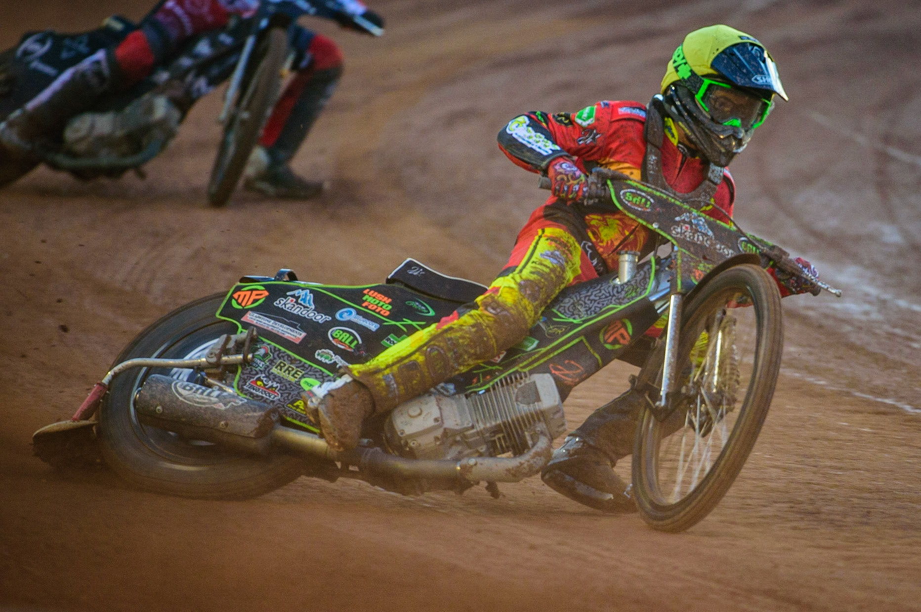 Max Perry   in action  for Leicester Lion Cubs during the National Development League match between Belle Vue Aces and Leicester Lions at the National Speedway Stadium, Manchester on Friday 19th August 2022. (Credit: Ian Charles | MI News)