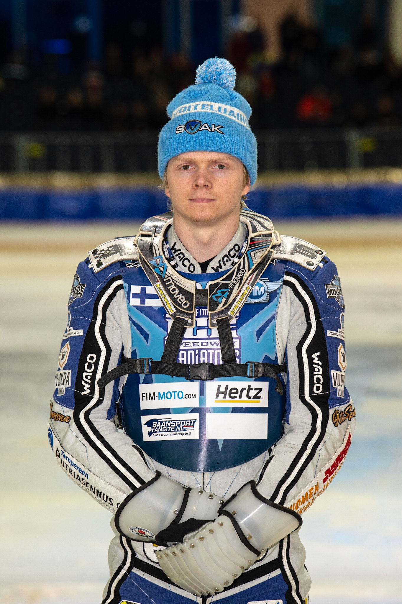 HEERENVEEN, NL.Max Koivula (24) (Finland) during the FIM Ice Speedway Gladiators World Championship Final 3 at Ice Rink Thialf, Heerenveen on Saturday  2 April 2022. (Credit: Ian Charles | MI News)