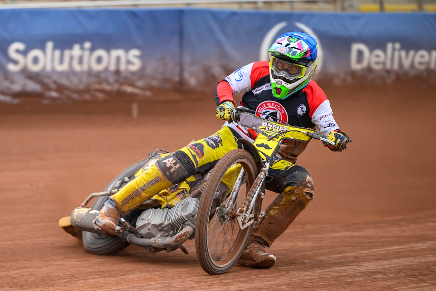 Belle Vue Colts' Guest Rider Dayle Wood  in action during the WSRA National Development League match between Belle Vue Colts and Sheffield/Scunthorpe Steelers at the National Speedway Stadium, Manchester on Sunday 12th October 2025. (Photo: Ian Charles | MI News)