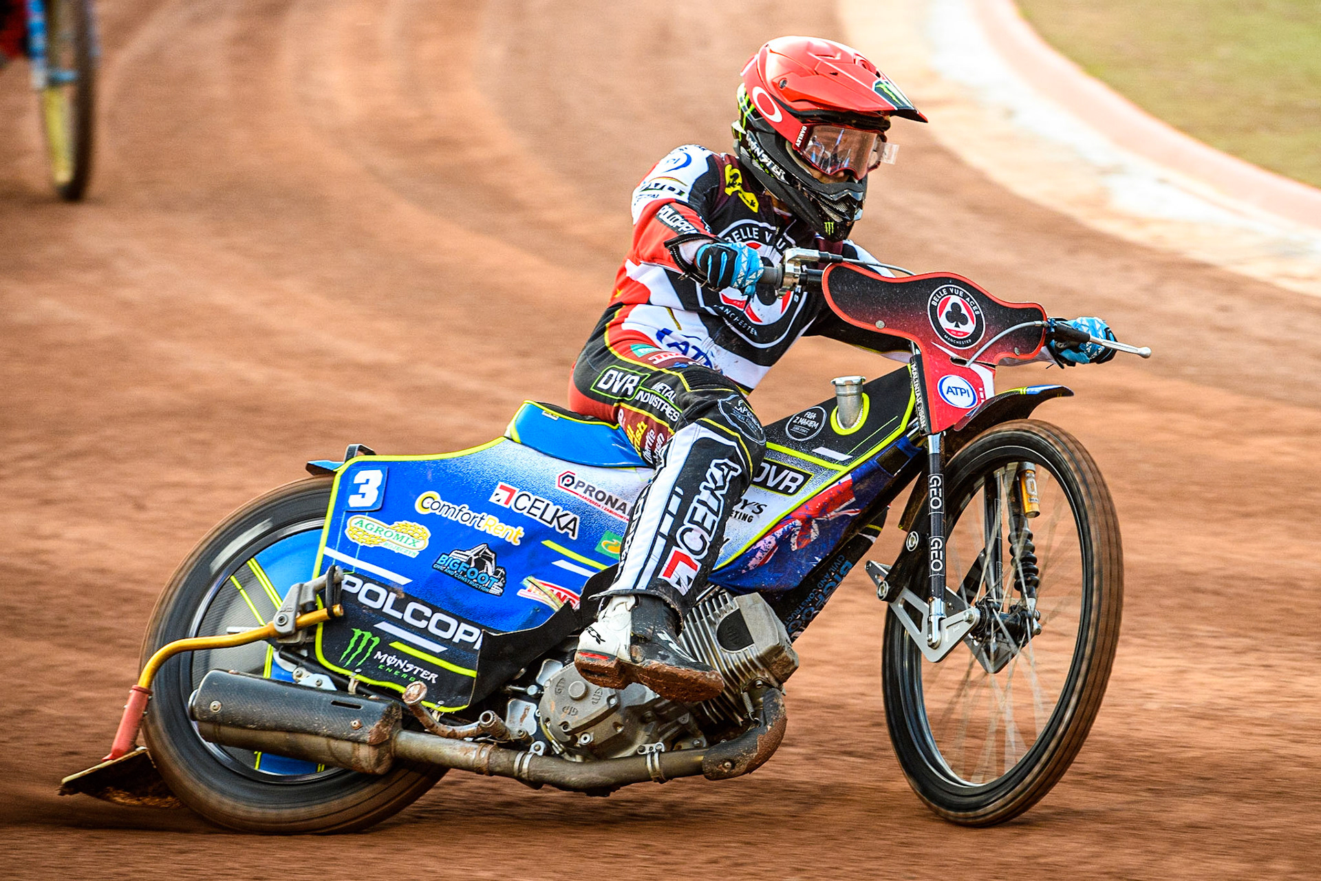 Justin Sedgmen in action  for Belle Vue ATPI Aces during the Sports Insure Premiership Knock Out Cup Quarter Final 2nd Leg between Belle Vue Aces and Wolverhampton Wolves at the National Speedway Stadium, Manchester on Thursday 18th May 2023. (Photo: Ian Charles | MI News)