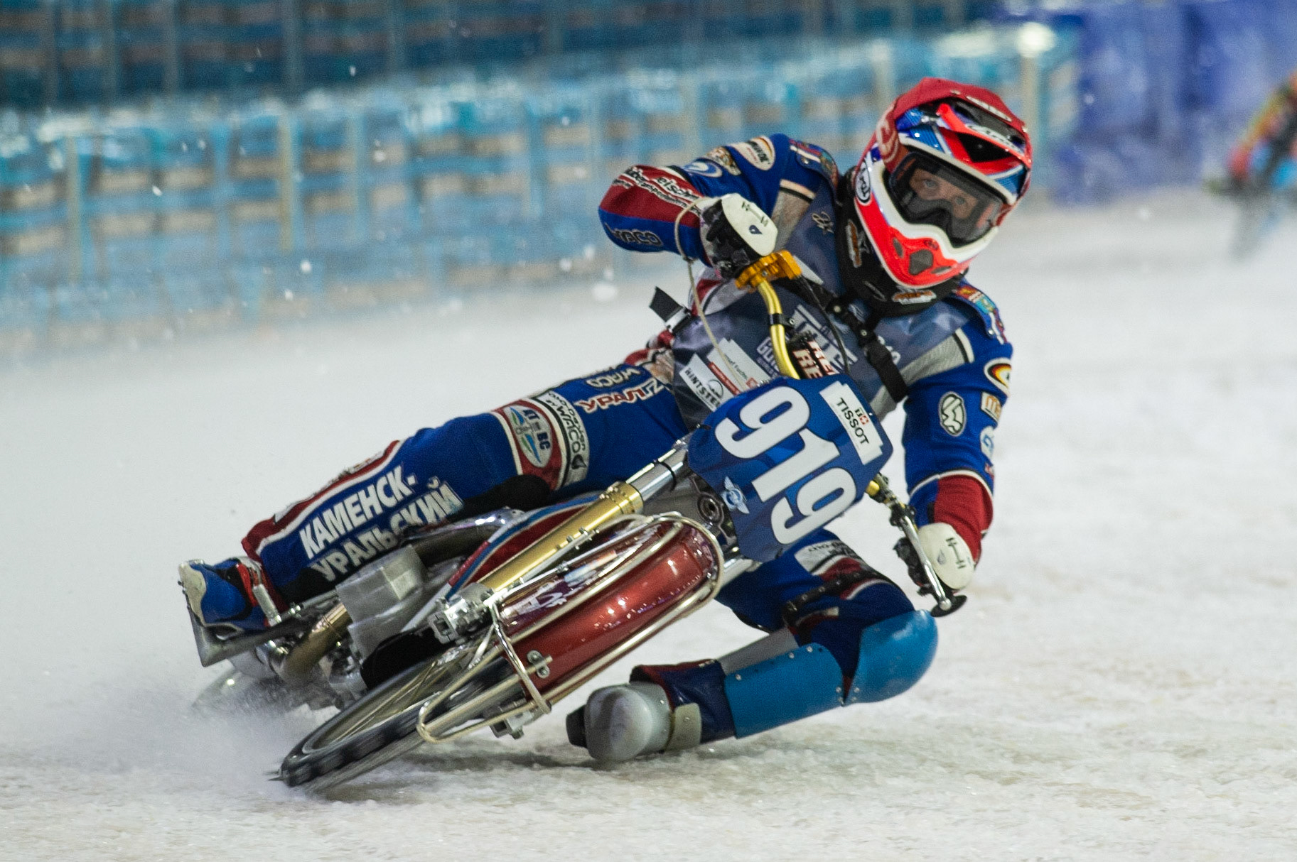 Photo: Ian Charles

Dmitri Khomitsevich (919) in action 

FIM Ice Speedway Gladiators World Championship, Event 5.2, Ice Rink Thialf, Heerenveen, Netherlands Sunday  31  March  2019