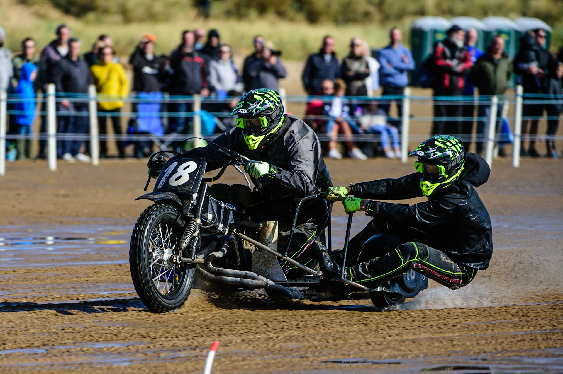 Rob Heath &amp; Kyle Fish (18) during the Fylde ACU British Sand Racing Masters Championship on  Sunday 2nd October 2022. (Credit: Ian Charles | MI News)