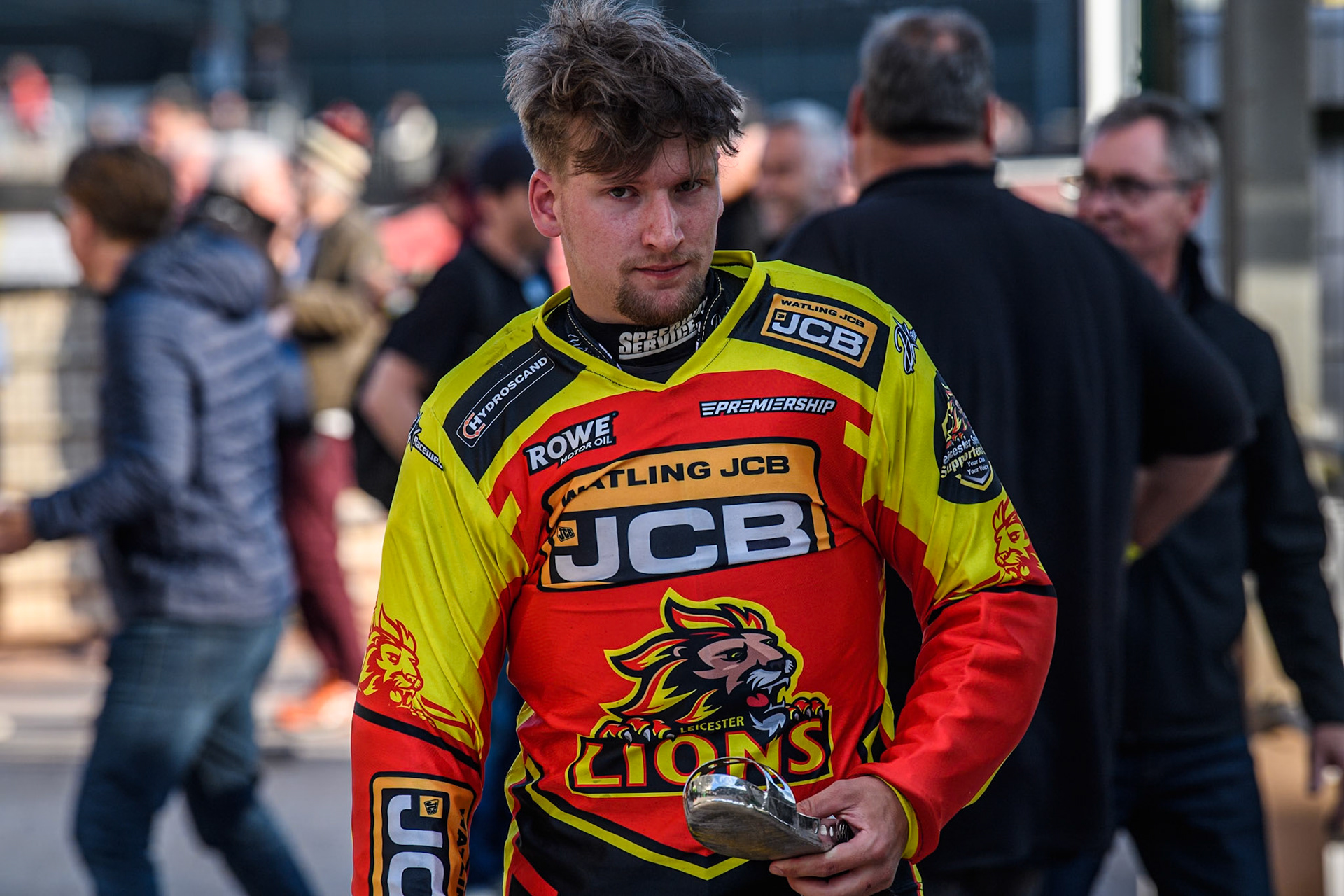 Leicester Lions' Joe Thompson during the Rowe Motor Oil Premiership match between Belle Vue Aces and Leicester Lions at the National Speedway Stadium, Manchester on Monday 19th May 2025. (Photo: Ian Charles | MI News)