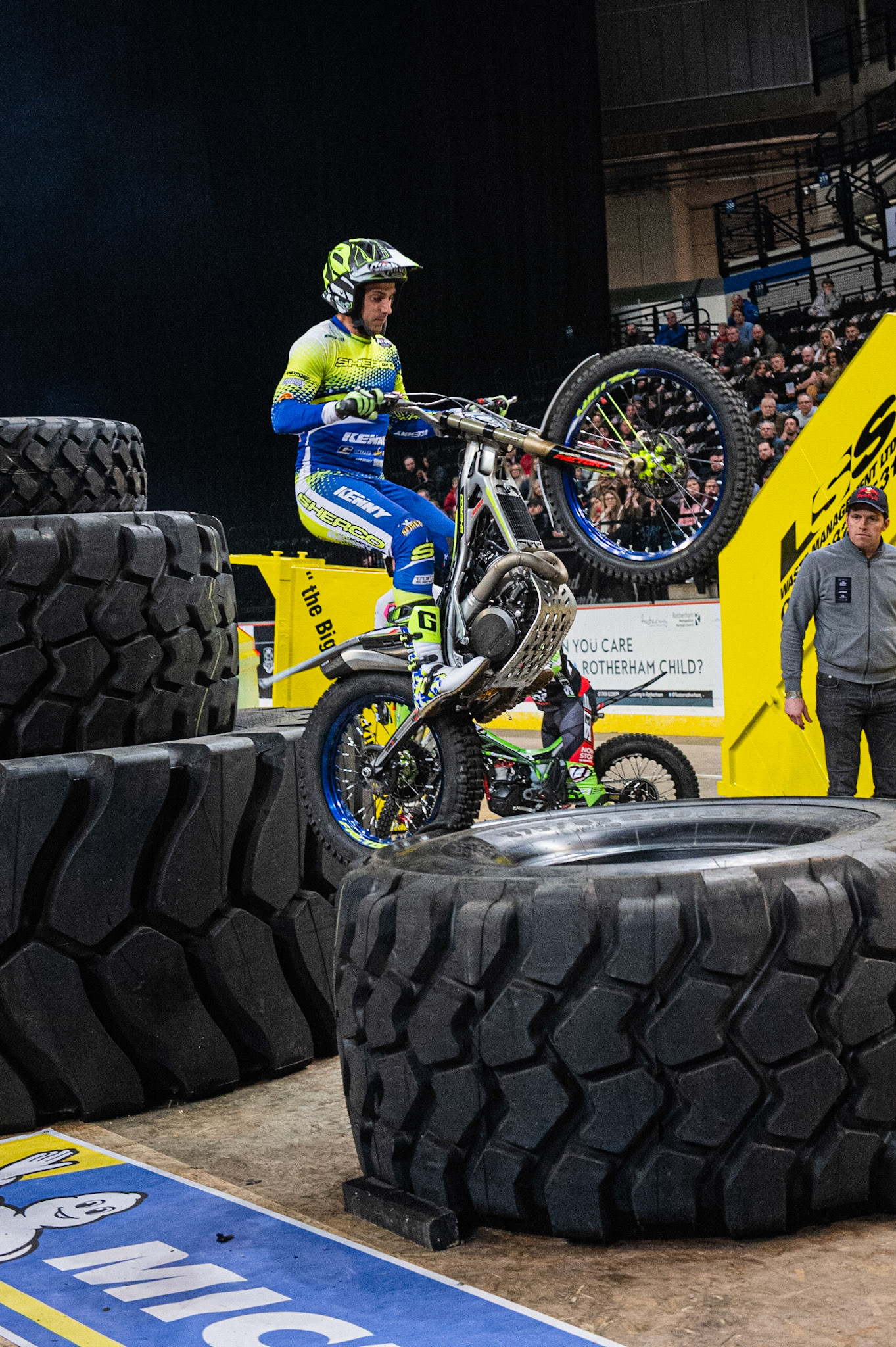 SHEFFIELD, ENGLAND  - DECEMBER 28TH  Jeroni Fajardo, Spain (Sherco) on section 5  during the 25th Anniversary Sheffield Indoor Trial at the FlyDSA Arena, Sheffield on Saturday 28th December 2019. (Credit: Ian Charles | MI News)
