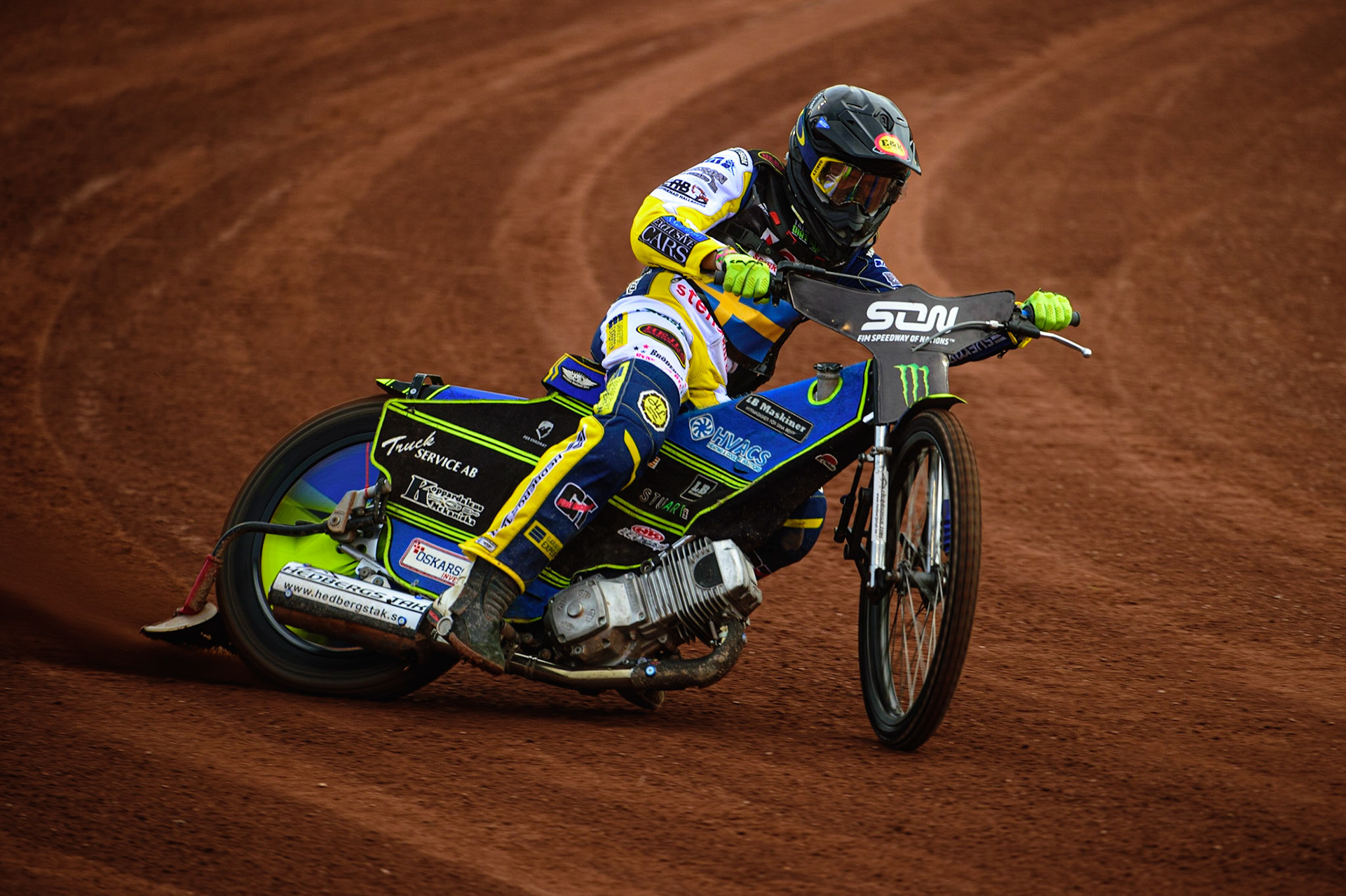 MANCHESTER, UK. OCT 16TH Philip Hellström-Bangs of Sweden Practices during the Monster Energy FIM Speedway of Nations at the National Speedway Stadium, Manchester on Saturday  16th October 2021. (Credit: Ian Charles | MI News)