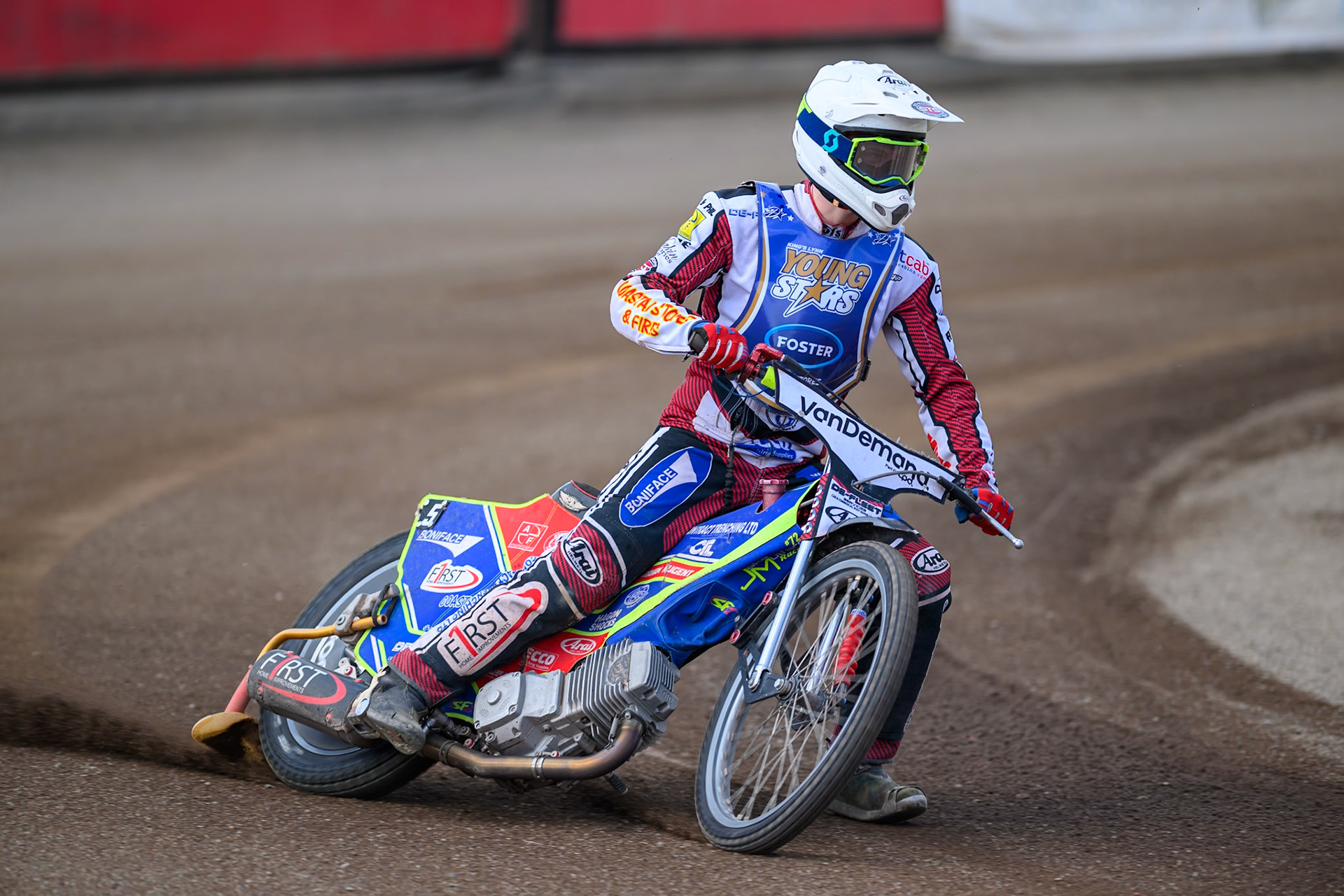 Jake Mulford of Kings Lynn Young Stars does a practice lap during the WSRA National Development League match between Buxton Bulls and King's Lynn Young Stars at Hi-Edge Speedway, Buxton on Sunday 9th August 2026. (Photo: Ian Charles | MI News)