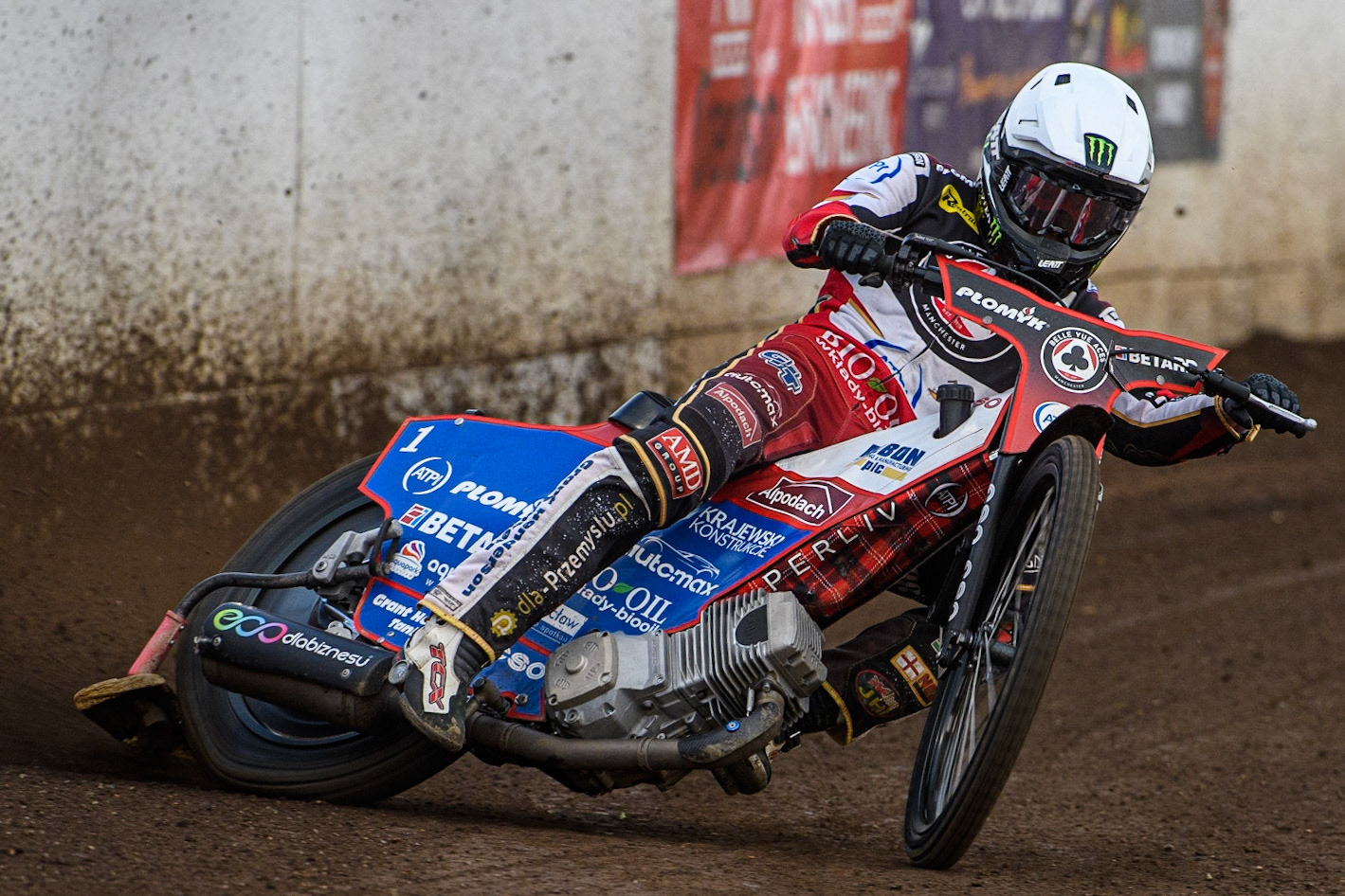 Dan Bewley in action  for Belle Vue ATPI Aces during the Sports Insure Premiership match between Peterborough and Belle Vue Aces at East of England Showground, Peterborough on Monday 26th June 2023. (Photo: Ian Charles | MI News)