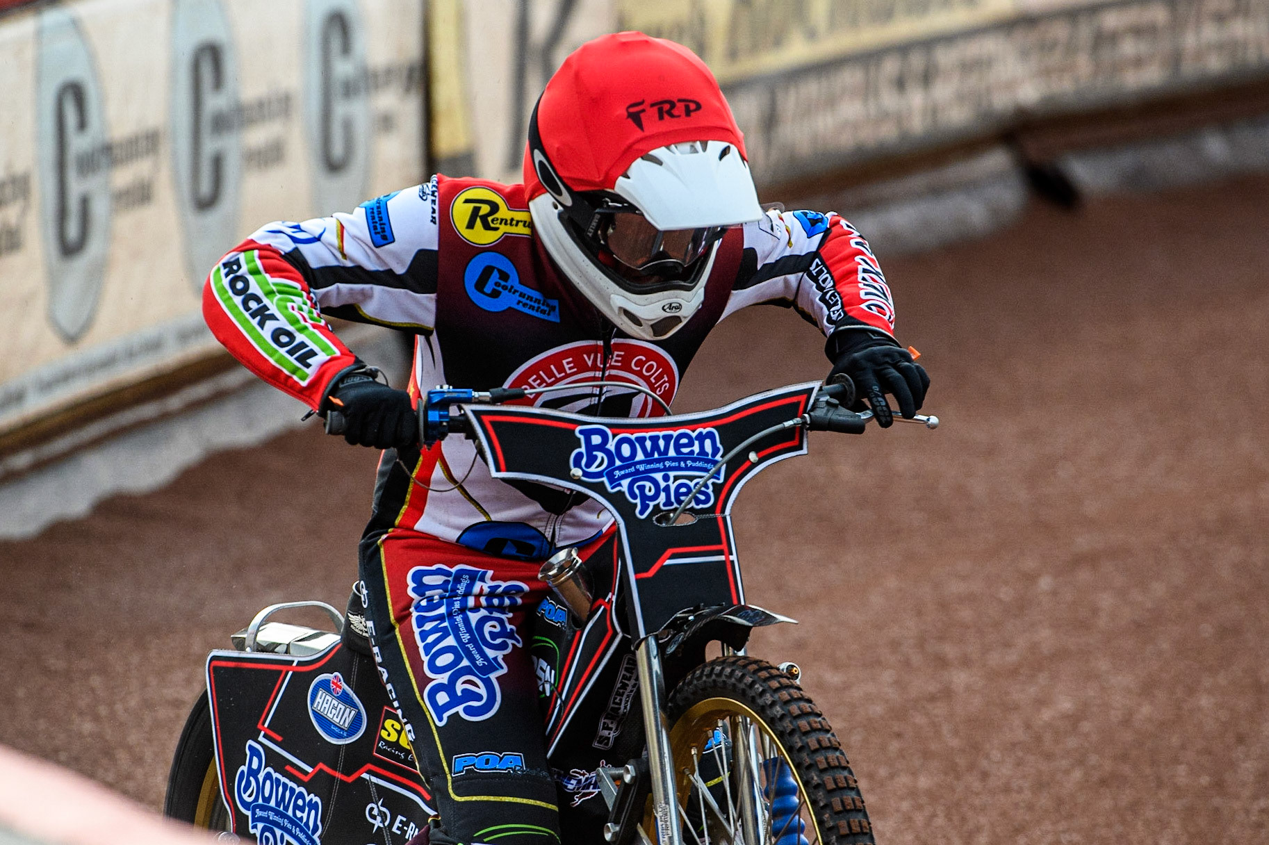 Paul Bowen does a practice start during the National Development League match between Belle Vue Colts and Edinburgh Monarchs Academy at the National Speedway Stadium, Manchester on Friday 21st July 2023. (Photo: Ian Charles | MI News)