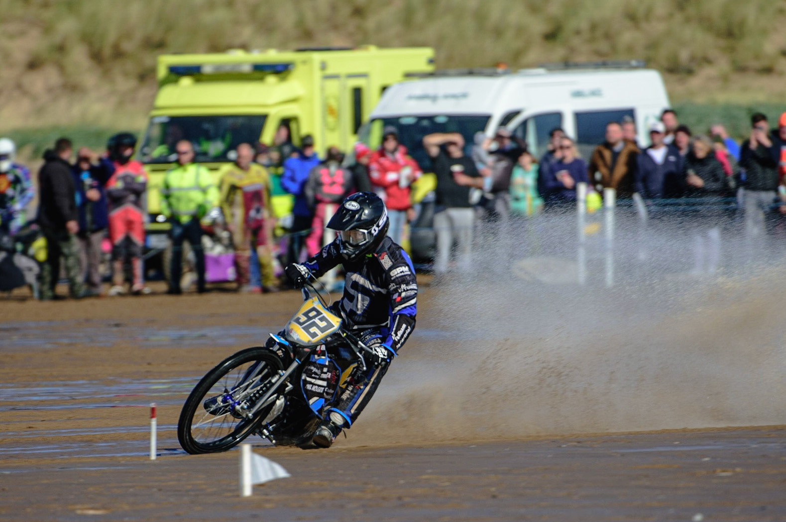Charley Powell (92) in action  during the Fylde ACU British Sand Racing Masters Championship on  Sunday 2nd October 2022. (Credit: Ian Charles | MI News)