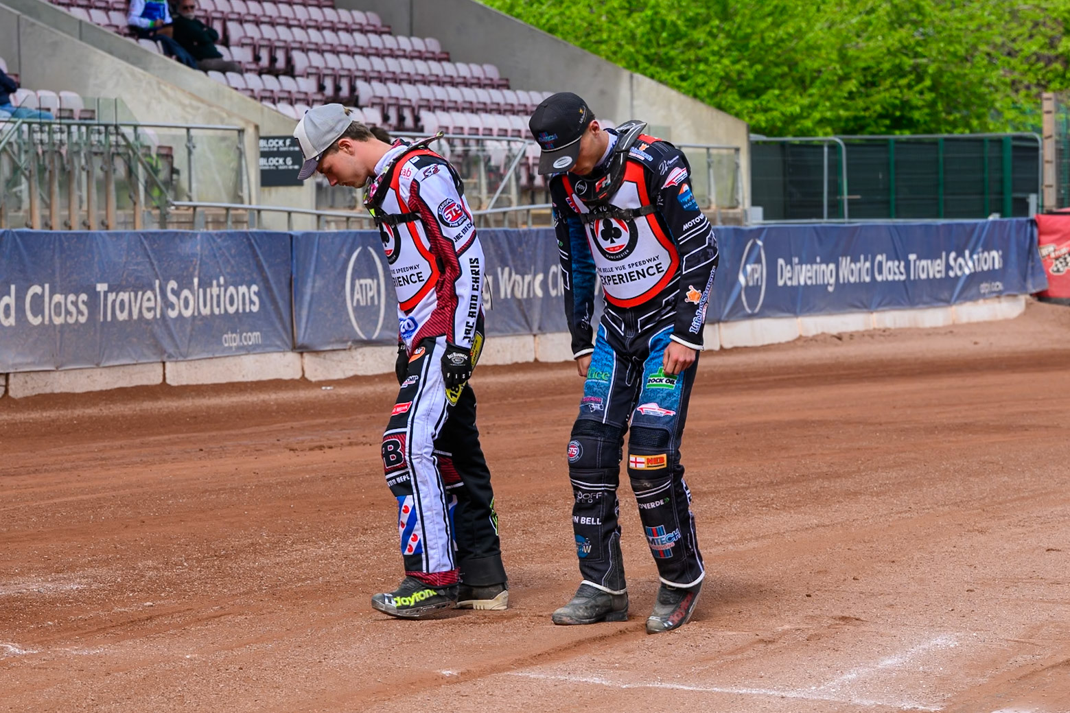 JR ASHWORTH &amp; SONS COLTS ACADEMY INDIVIDUALAce Pijper (Left) and Freddy Hodder check the start line before the Final during the JR Ashworth &amp; Sons Colts Individual at the National Speedway Stadium, Manchester on Sunday 10th May 2026. (Photo: Ian Charles | MI News)