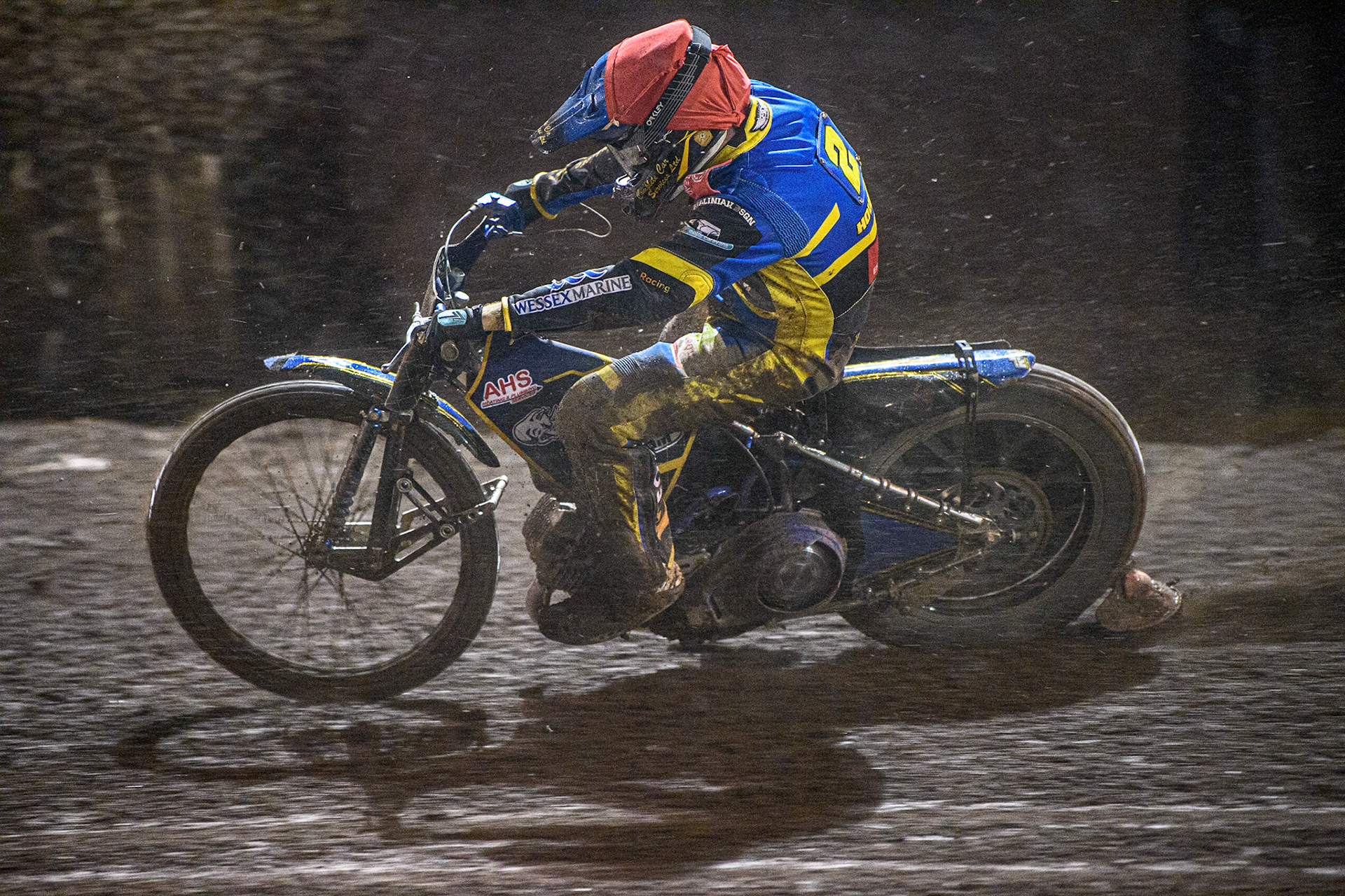 Kyle Howarth in action for Sheffield Tru-Plant Tigers during the Sports Insure Premiership Grand Final Second Leg match between Sheffield Tigers and Ipswich Witches at Owlerton Stadium, Sheffield on Thursday 5th October 2023. (Photo: Ian Charles | MI News)
