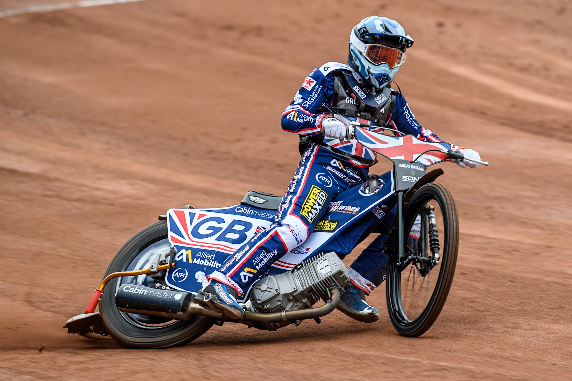 Dan Thompson of Great Britain practices during the Monster Energy FIM Speedway of Nations 2 (Under 21) Final at the National Speedway Stadium, Manchester on Friday 12th July 2024. (Photo: Ian Charles | MI News)